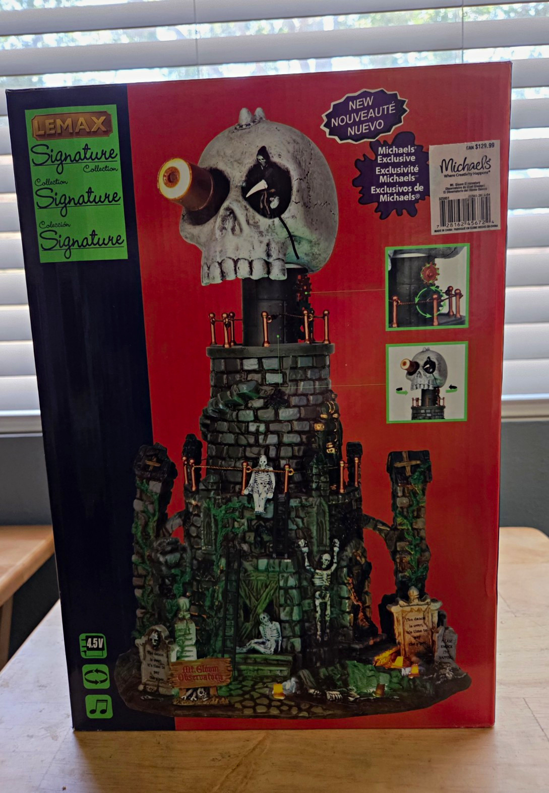 Lemax Signature Collection Illuminated Musical Skull Tower Halloween Boxed