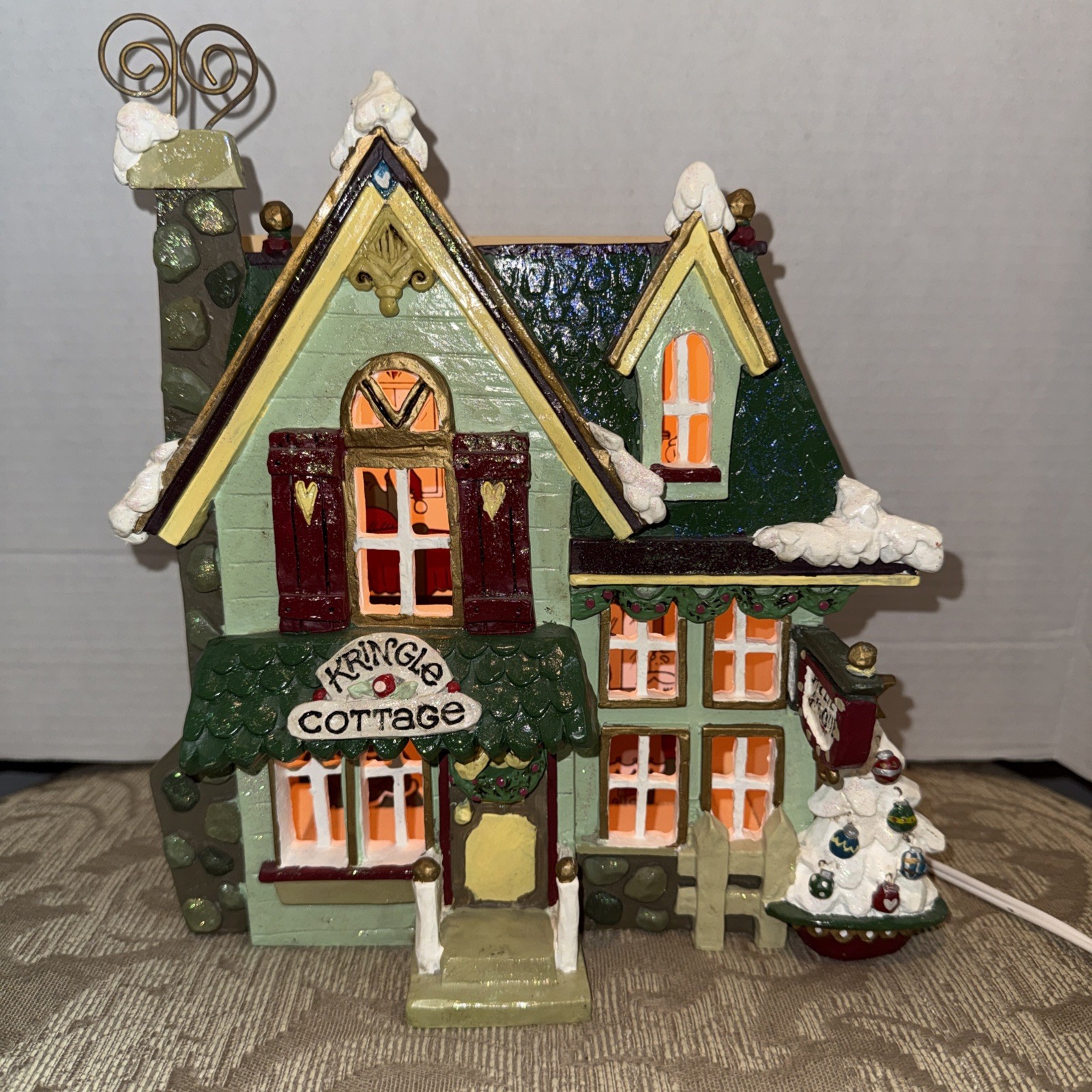 Kurt Adler Snowtown Kringle Light-Up Cottage Pre-Owned Tested Works