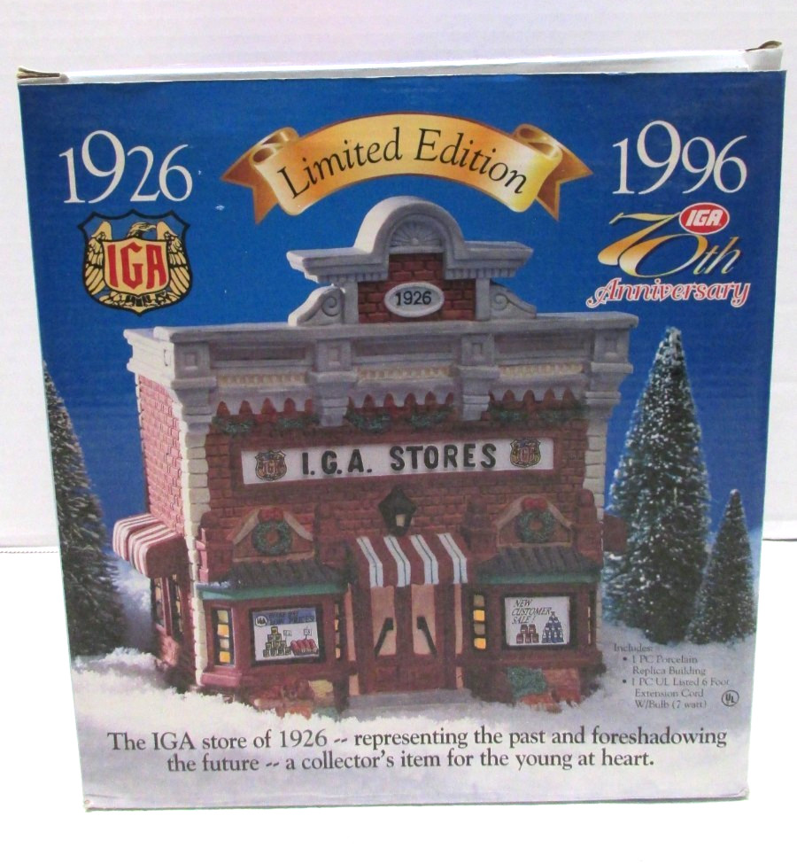 IGA Grocery Store Christmas Village Storefront House Limited Ed 1997