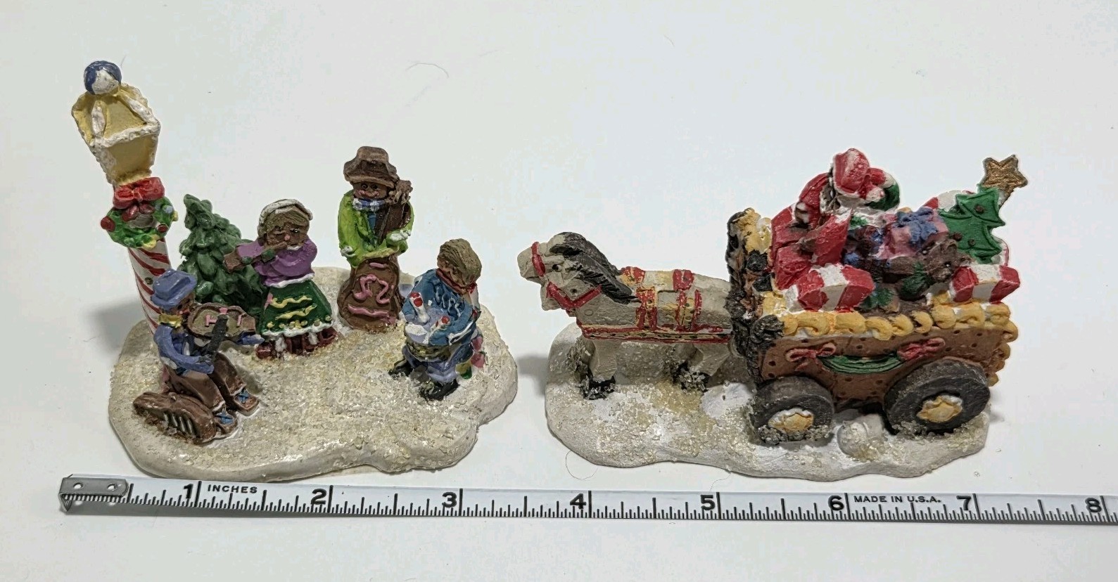 VTG 7 Gingerfrost Lane Gingerbread Figurines Families Ice Skating Caroling Santa