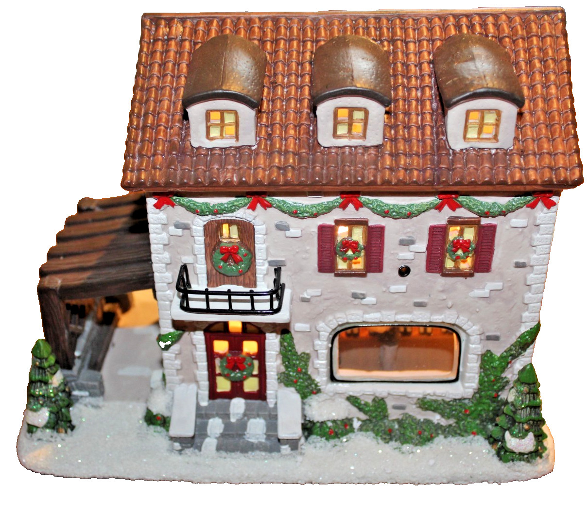 St. Nicholas Square Winter Winery Christmas Village Illuminated Holiday Decor