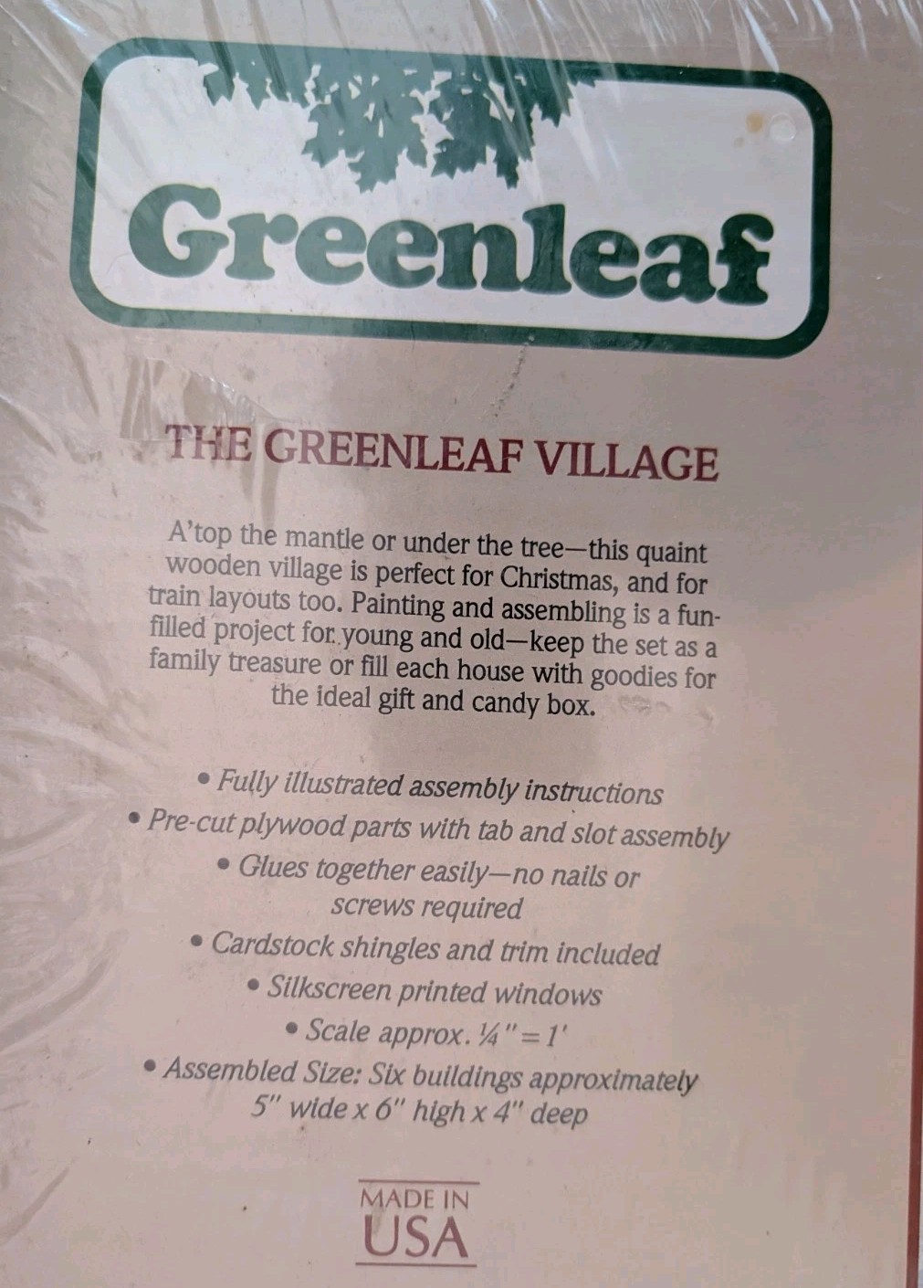 Vintage Dollhouse Greenleaf Village #8016 Cardboard 1:48 Scale 1983 Sealed NEW