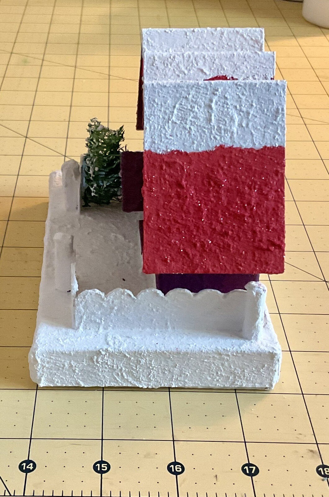 Handmade Putz Glitter House 1940’s Retro Style Cardboard House #4