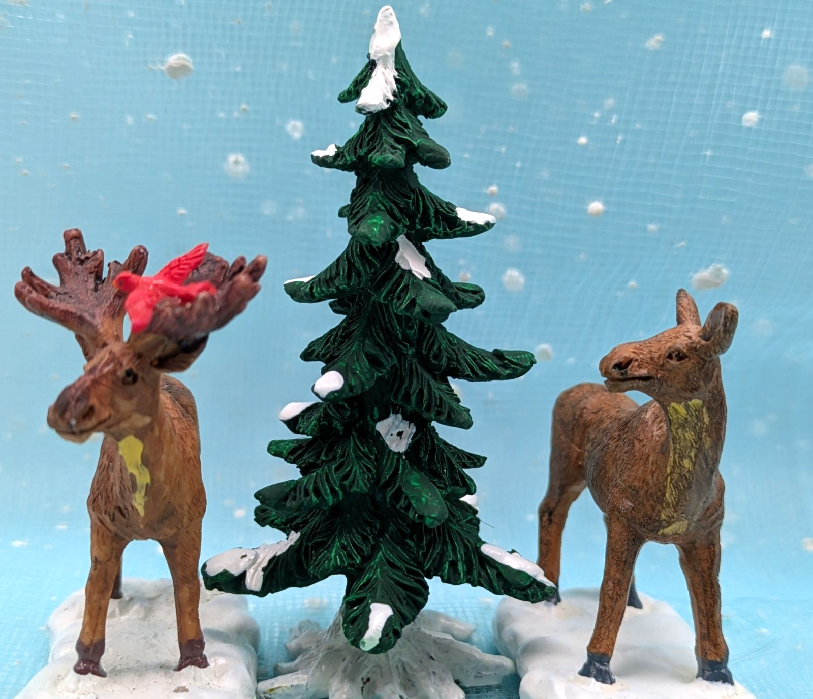 Lemax Cow Bull Moose Tree Christmas Village Accessories INCOMPLETE PKG INV444