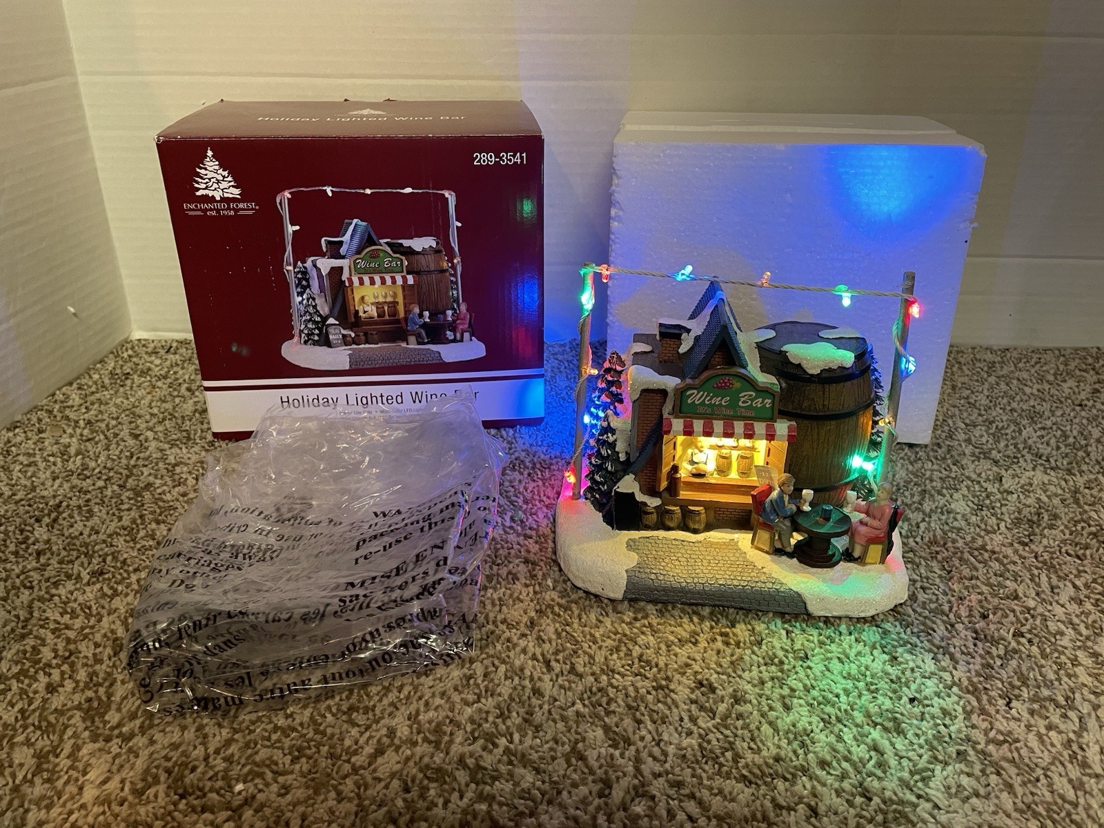 Enchanted Forest ~ Holiday Lighted Wine Bar – Xmas – WORKS! FREE SHIPPING!