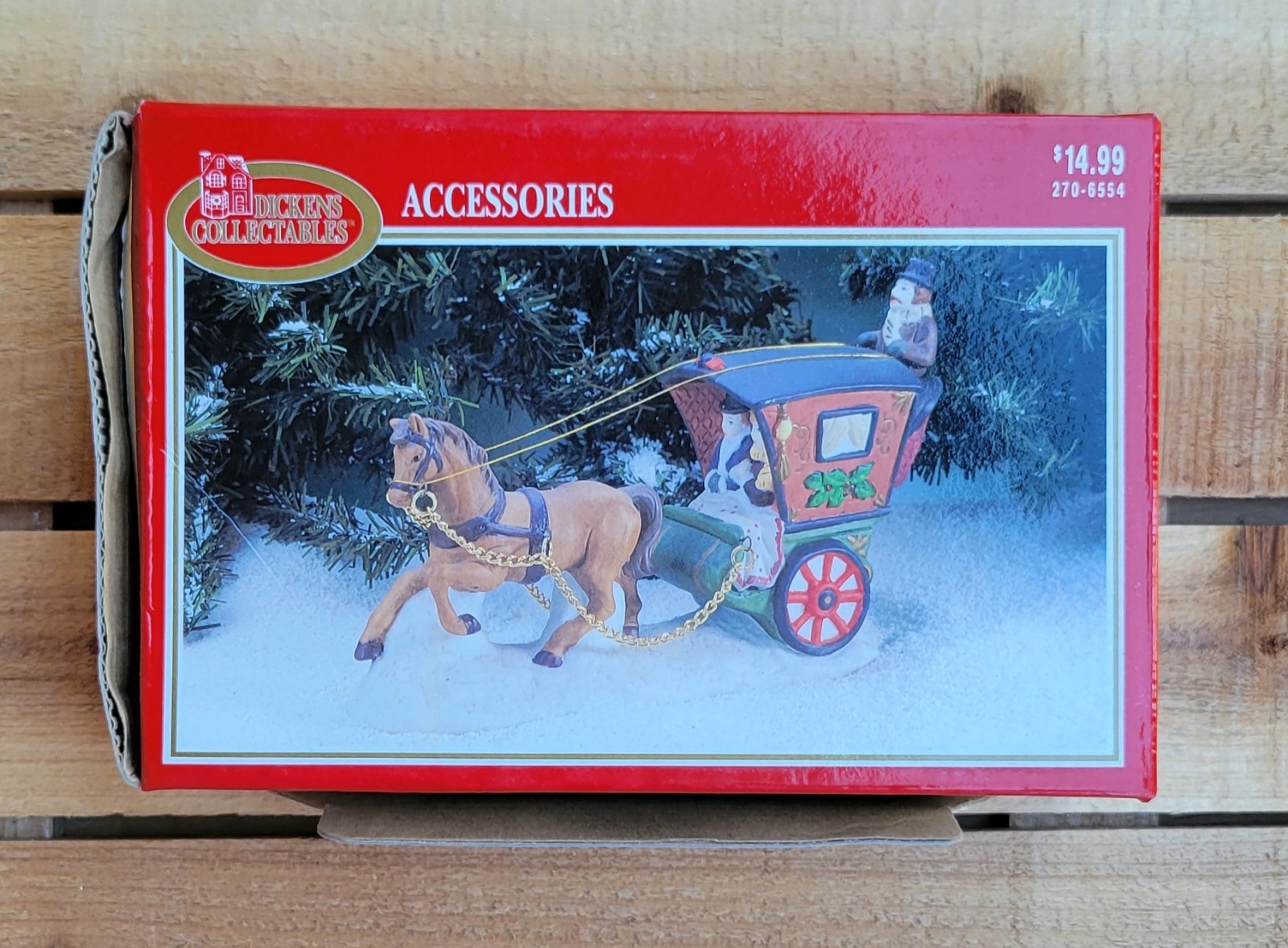 VINTAGE 1995 DICKENS COLLECTABLES ACCESSORIES ~CHRISTMAS HORSE-DRAWN CARRIAGE