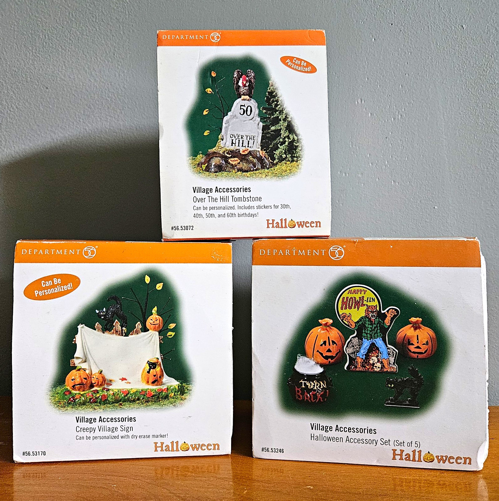 Department 56 Halloween Village Accessories Lot (7 Pieces)