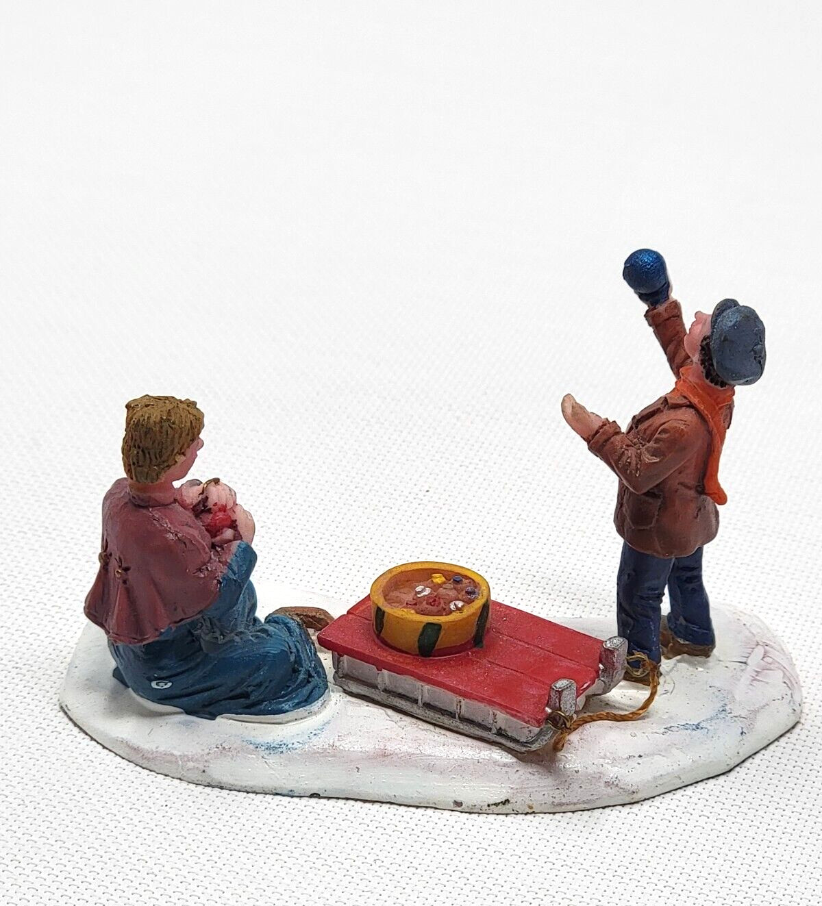 Lemax Christmas Village Accessories – Children Playing Games – Sled Snow 2″ Tall