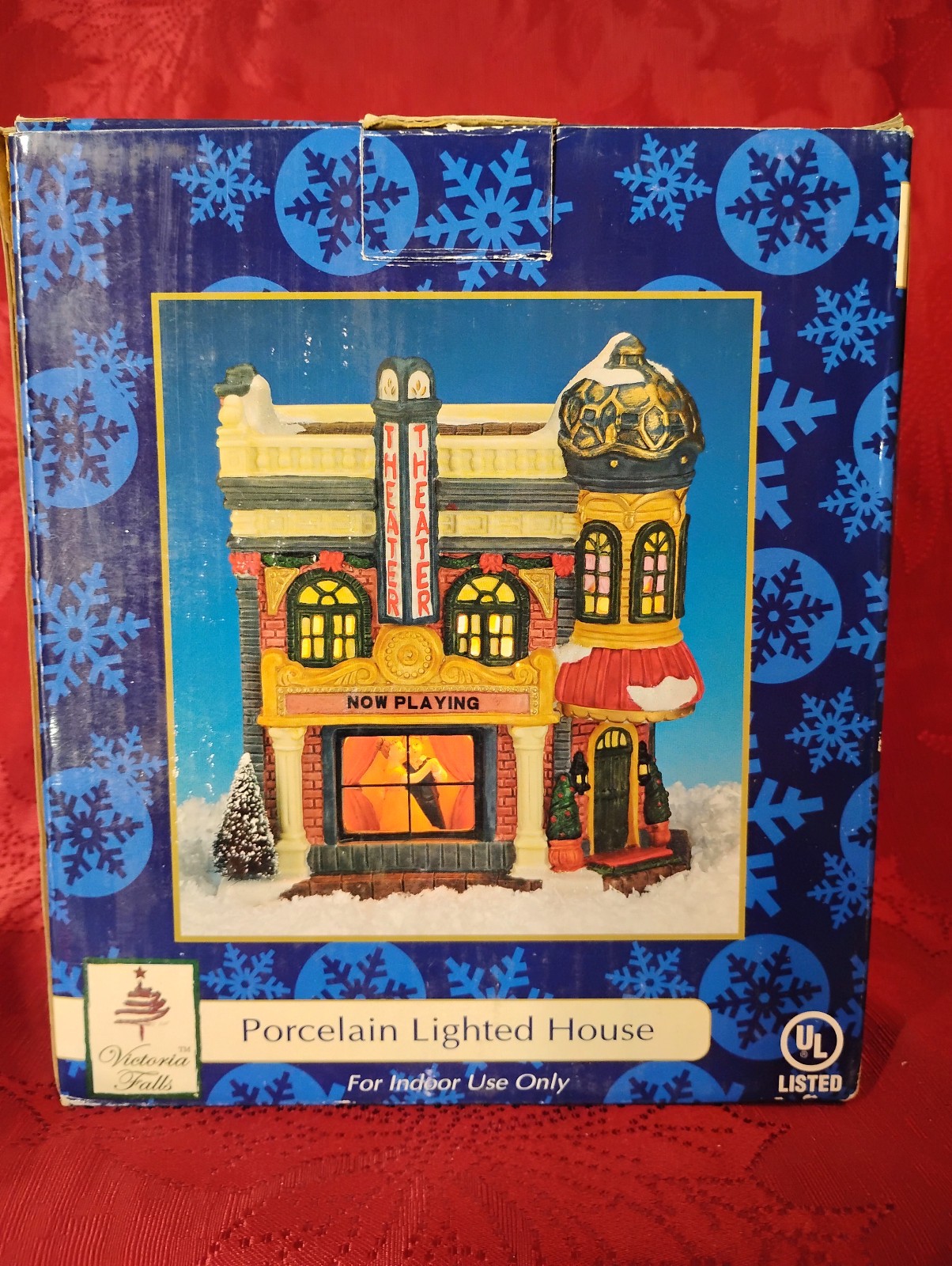 Victoria Falls Collector Series 5 Porcelain Lighted Theater W/Box W/Lighting
