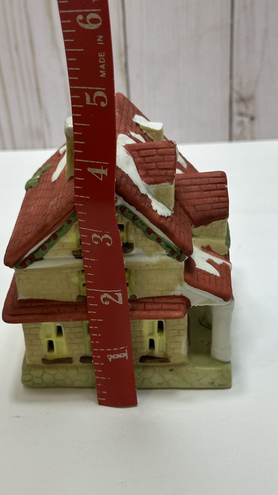 Vintage Christmas 1995 Santas Best Porcelain Holiday Village Broken Chimney