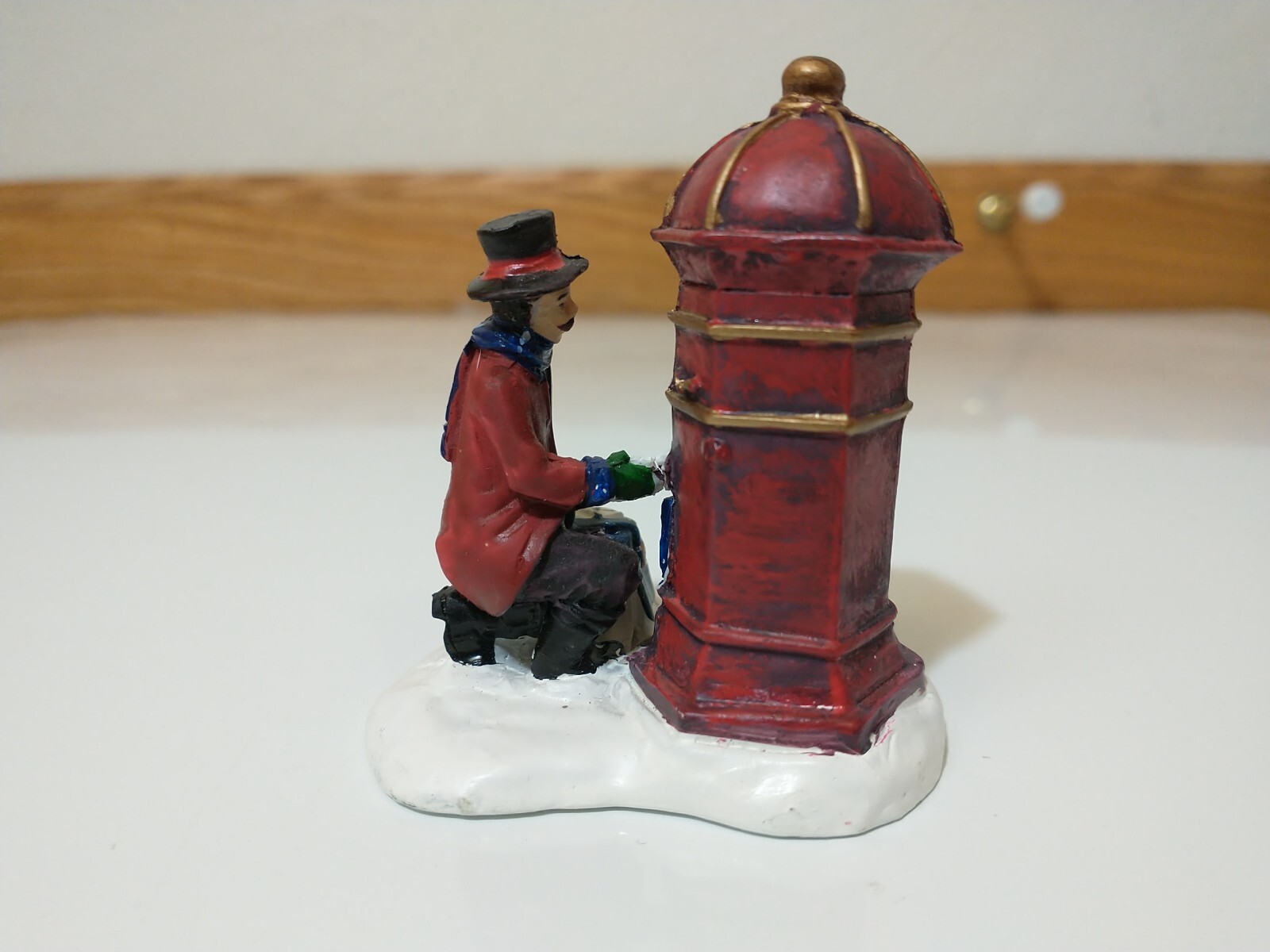 Christmas Village Post Box Card Mail Gift Accessory Poly Resin 3″ Figure Mailbox