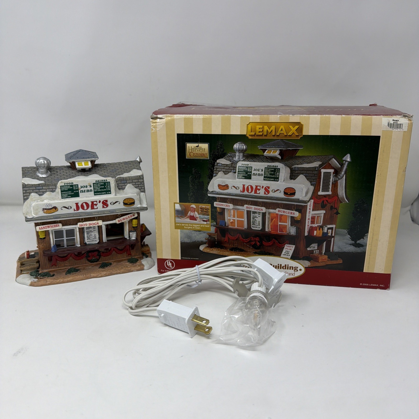 2005 Lemax Harvest Crossing Village Joe’s Burger & Hot Dog Stand Lighted W/Box