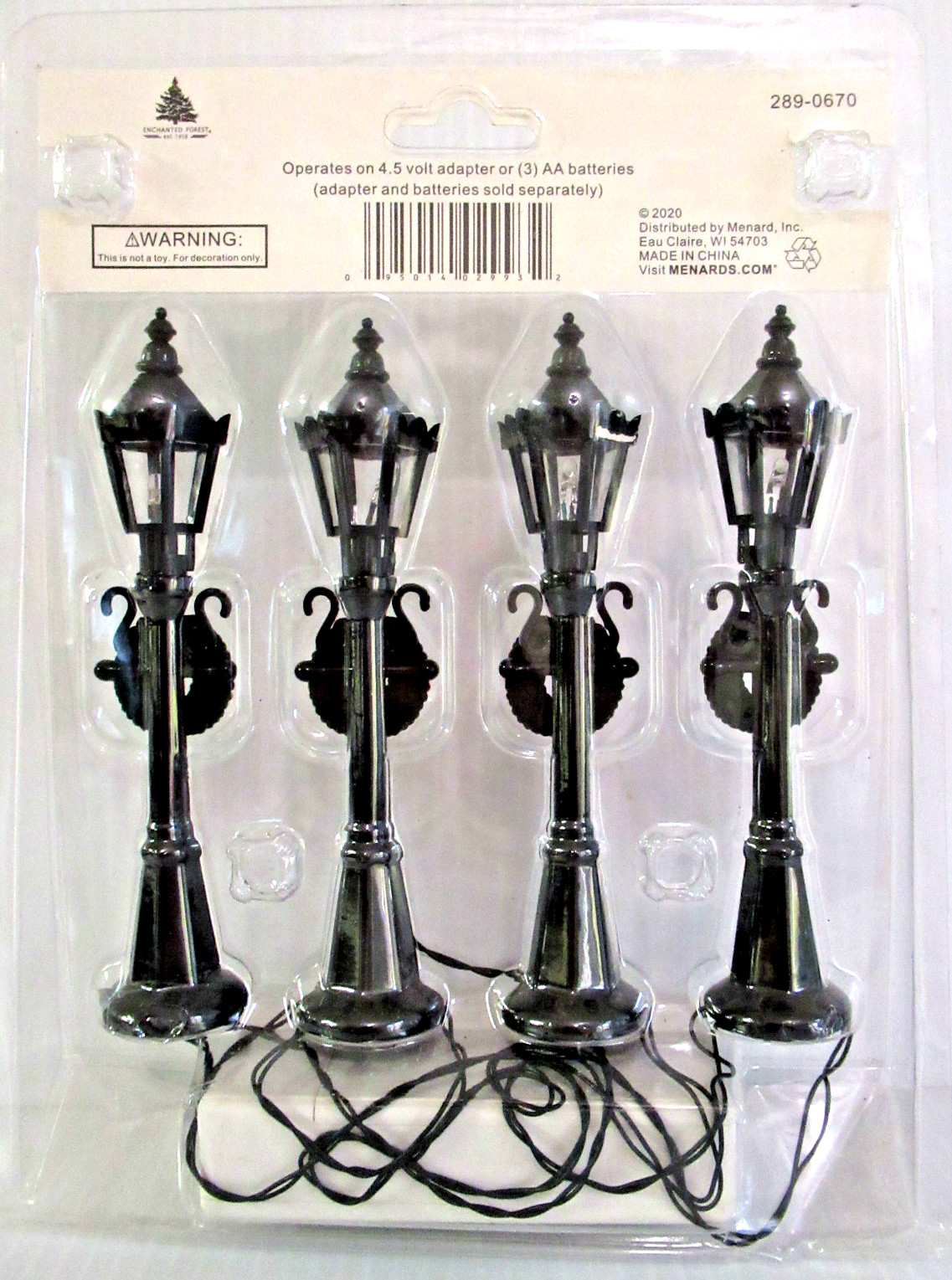 ENCHANTED FOREST “STREET LAMPS” ~(SET OF 4)~ ** LED LIGHTS / BATTERY OPERATED **