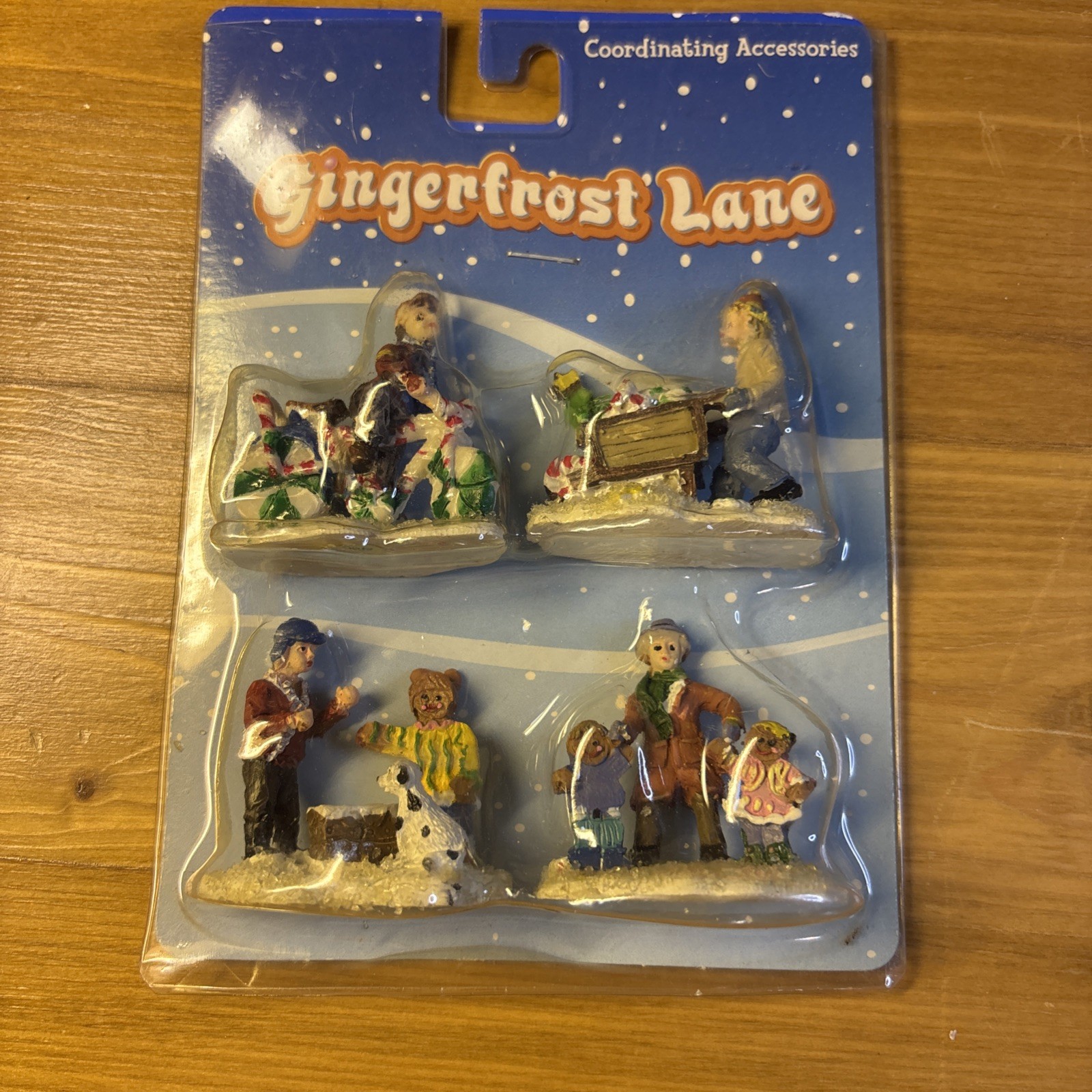 Gingerfrost Lane Christmas Village Collectibles Accessories Pack of 4 Christmas