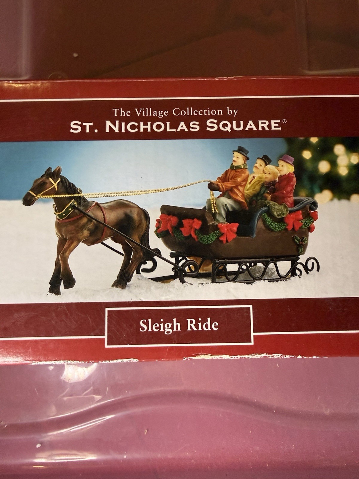 Brand New St. Nicholas Square The Village Collection “Sleigh Ride ” VTG 1999