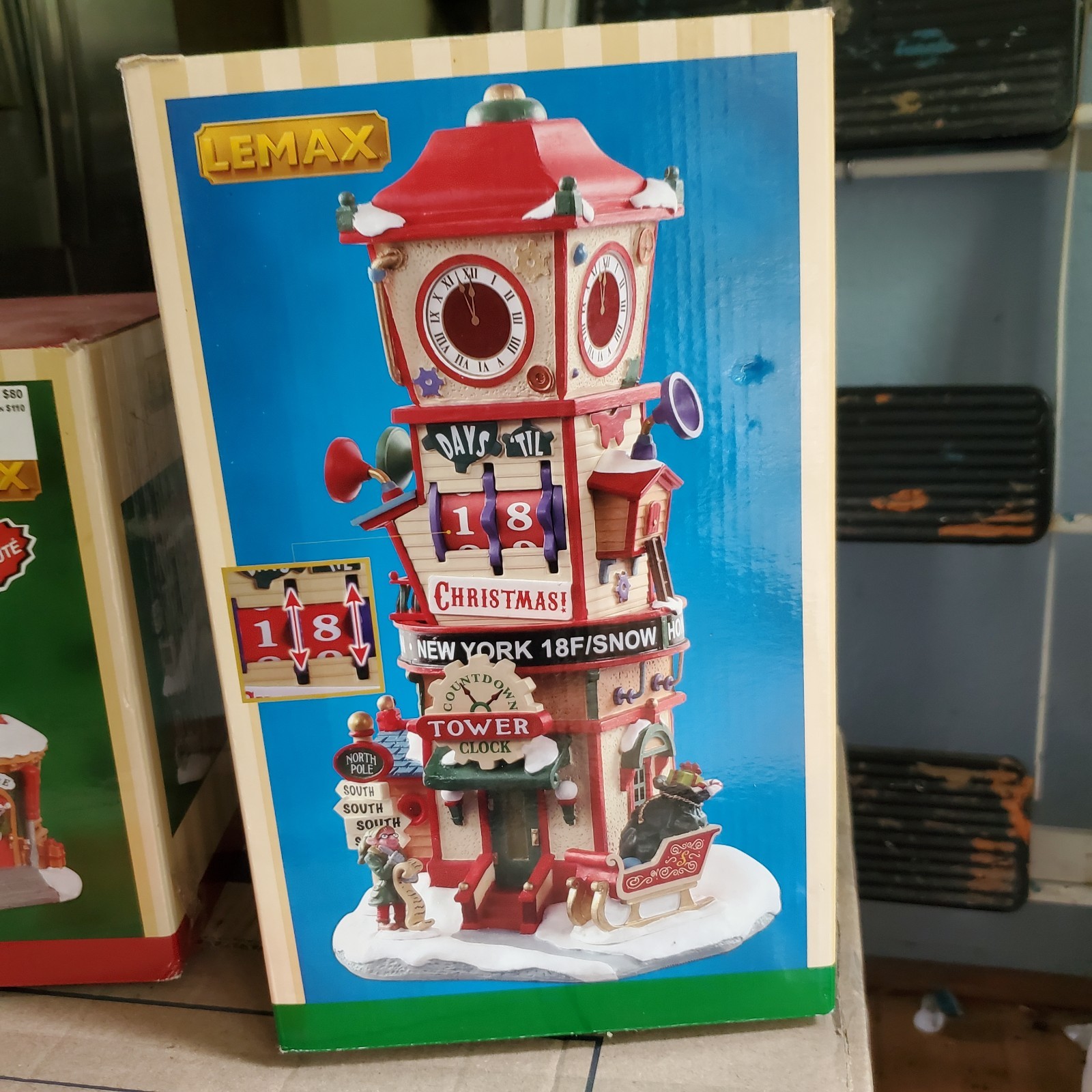 Lemax Countdown Clock Tower – Santa’s Wonderland Christmas Village Table Accent