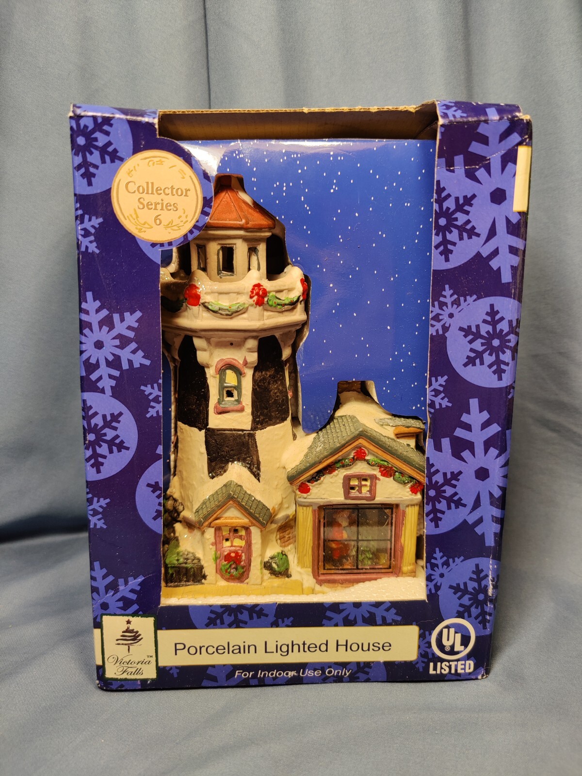 Victoria Falls Porcelain Lighted Lighthouse 7″ Tall Collector Series 6