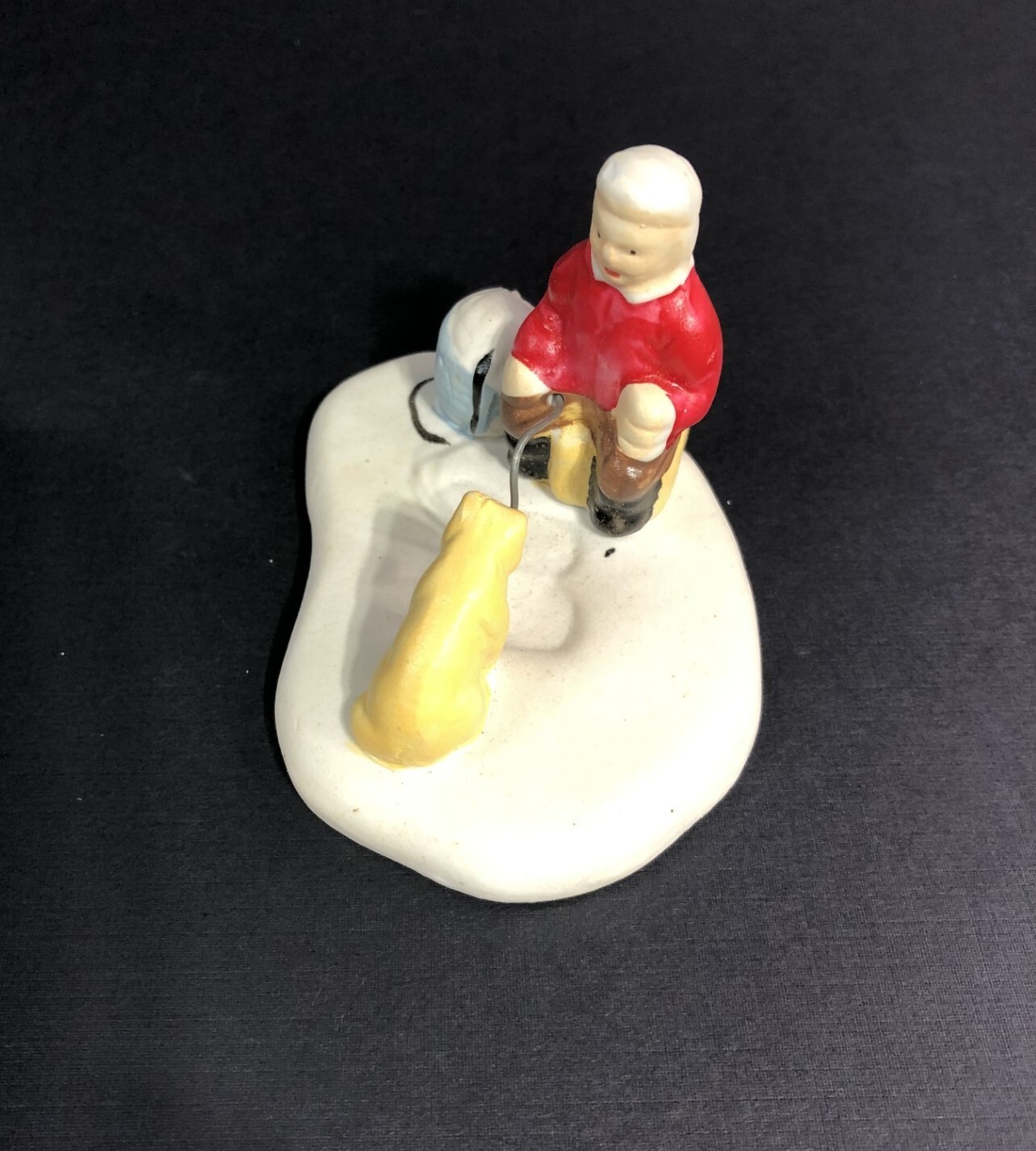 Vintage Christmas Collectable Holiday Traditions Ice Fishing w/Box Free Shipping
