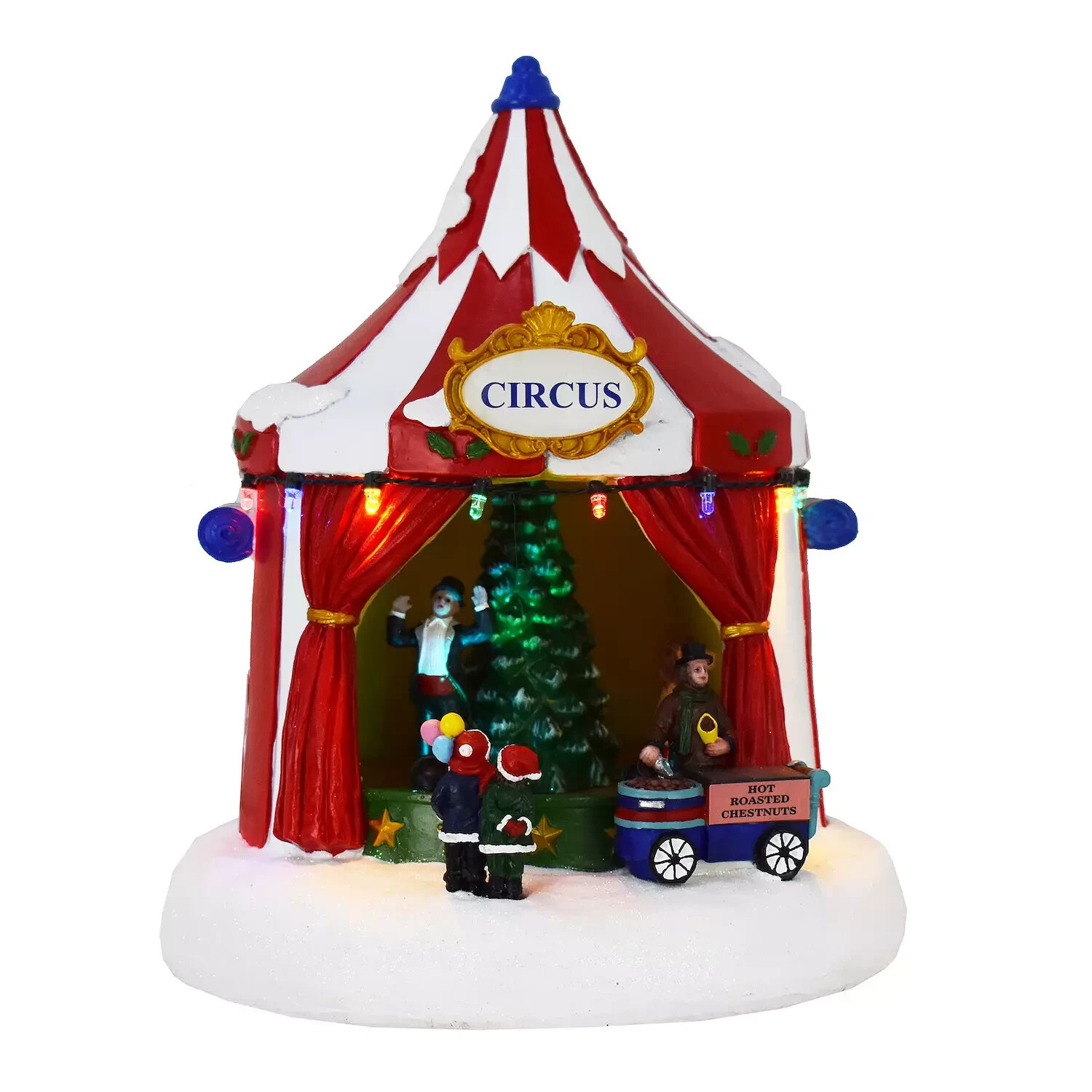 ST NICHOLAS SQUARE VILLAGE “CIRCUS TENT” MUSIC LIGHTS * NEW * FREE SHIPPING