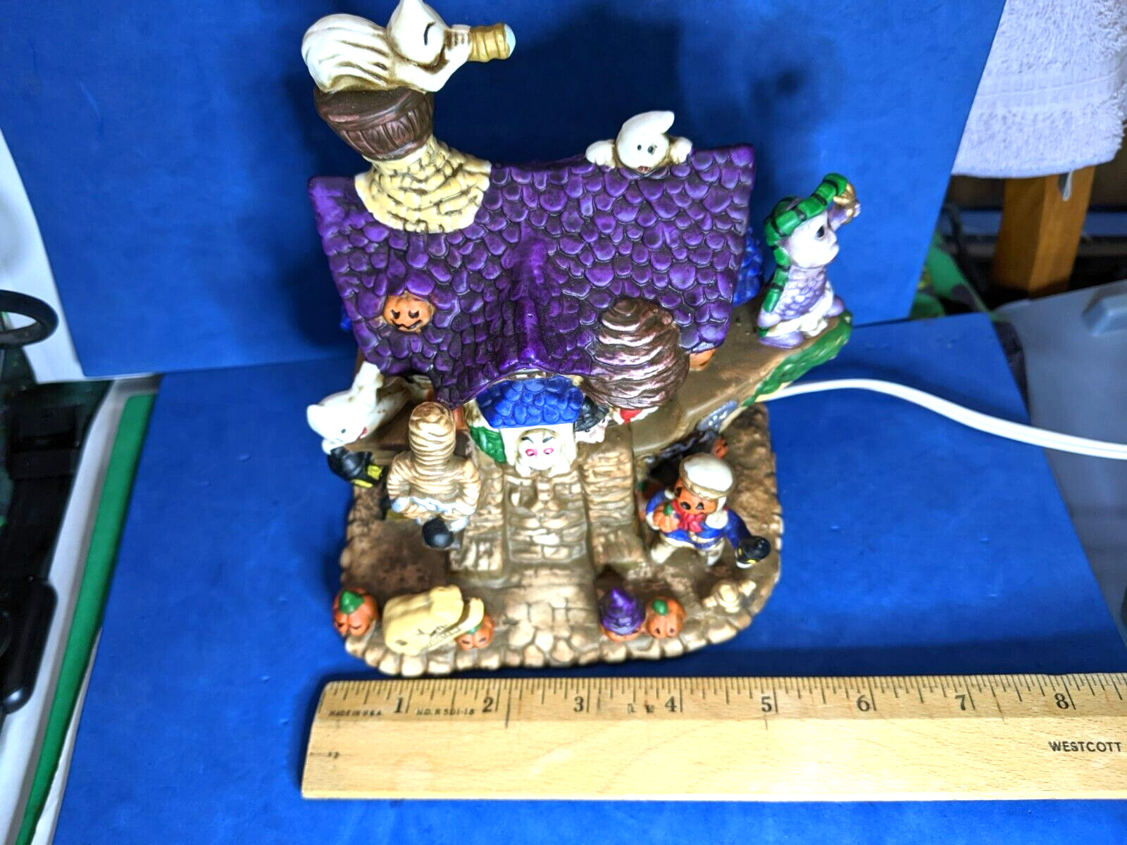 Spooky Hollow Lighted Porcelain Ghost Ship Halloween 1999 village decoration