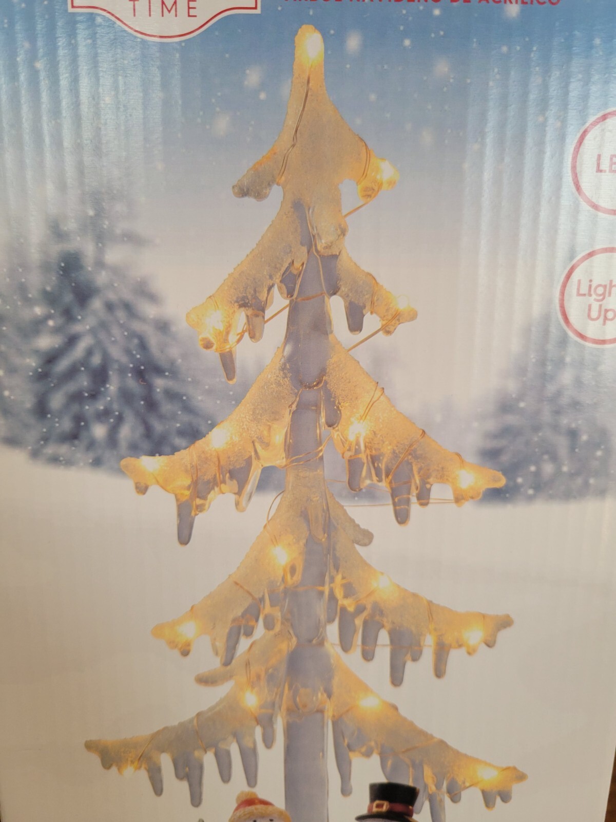 Holiday Time Holiday Acrylic Tree for Village Scene Lights Up LED New