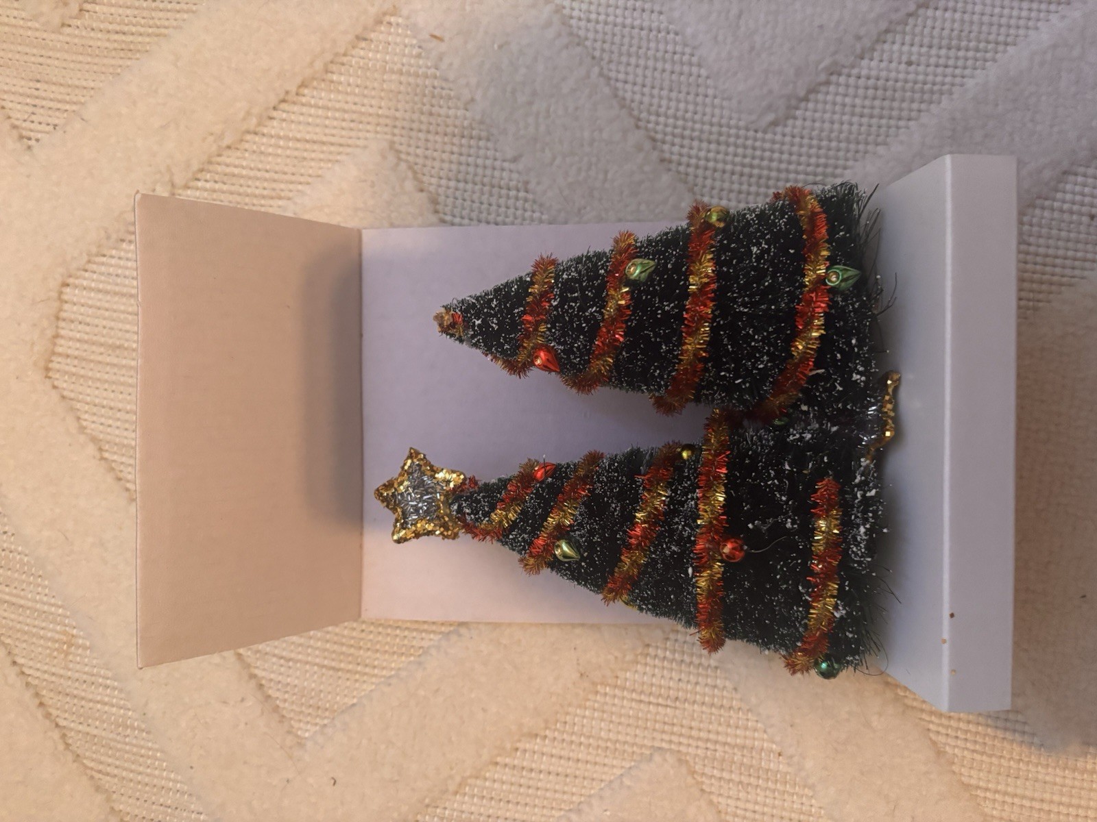 Department 56 Village Accessories Decorated Sisal Trees Set of 2 Boxed