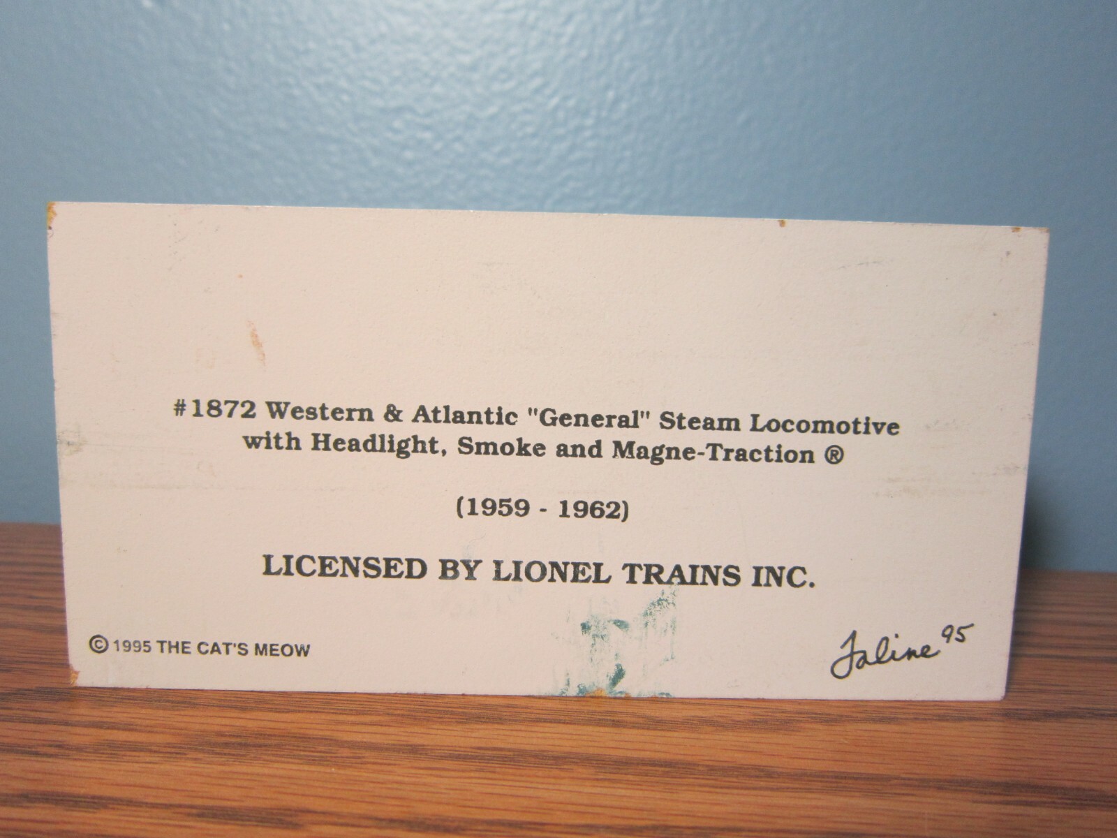 GENERAL STEAM LOCOMOTIVE LIONEL TRAINS BY CAT’S MEOW VILLAGE WESTERN & ATLANTIC