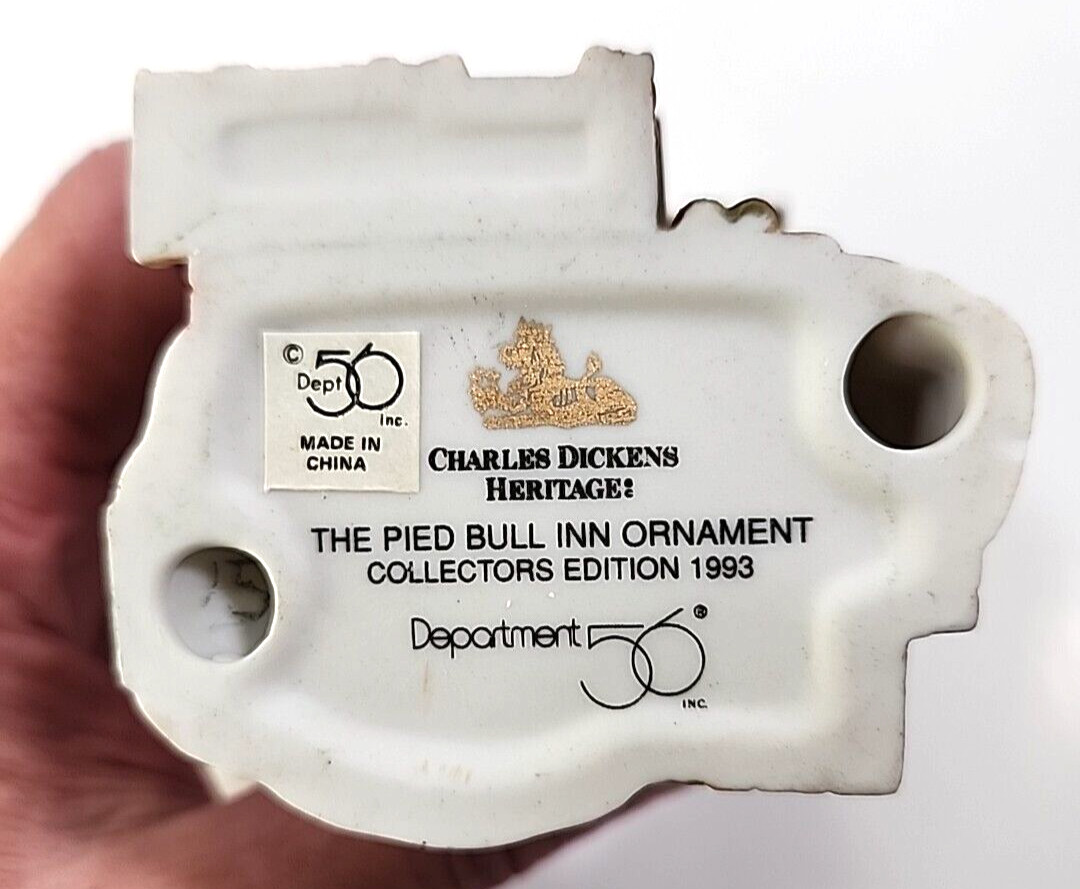 Department 56 Dickens’ Village Series The Pied Bull Inn ORNAMENT SMALL SEE READ!