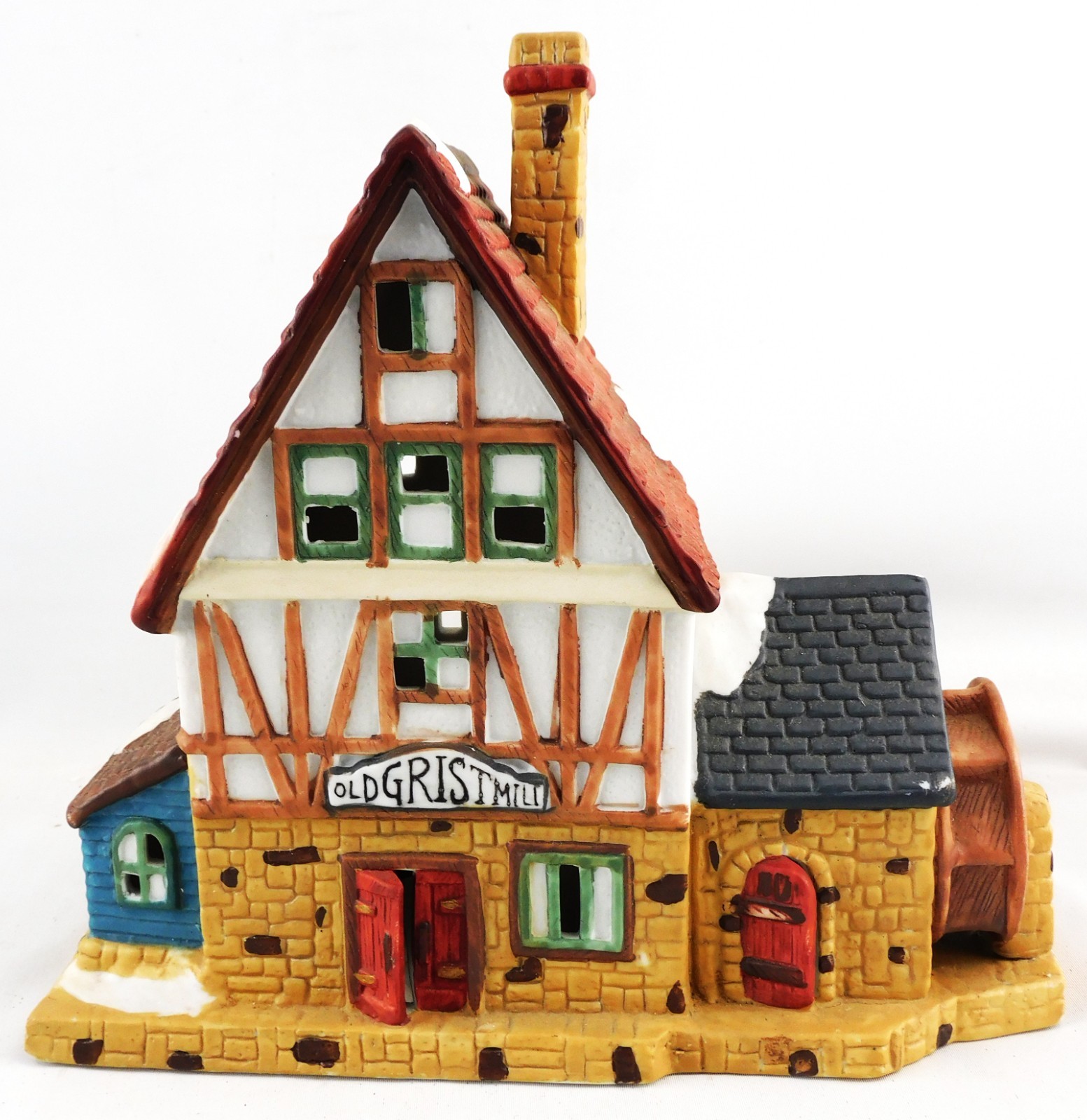 Old Grist Mill Dickens Keepsake Christmas Village Building Porcelain Lighted 7″H