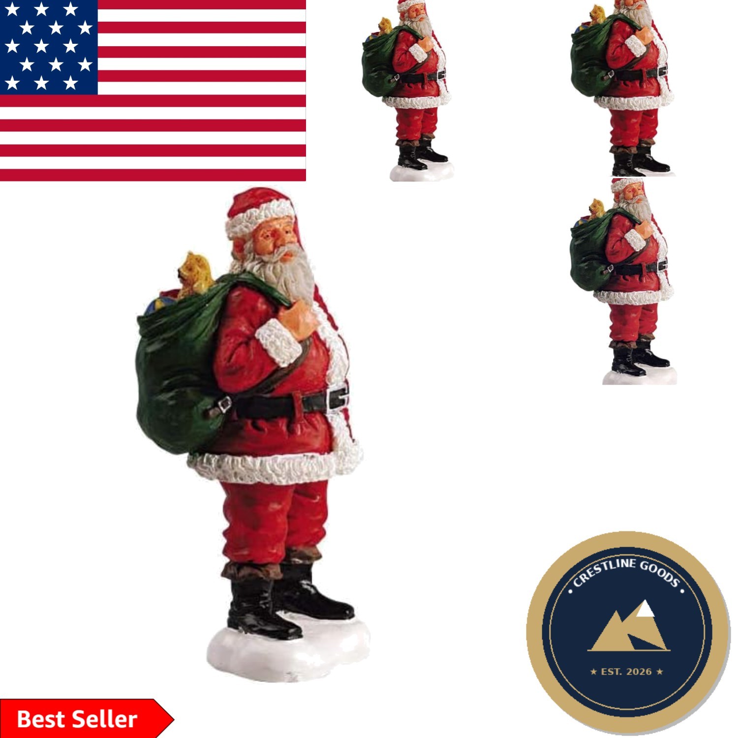Classic Santa Claus Figurine – 2.5″ Holiday Collector’s Piece for Displays