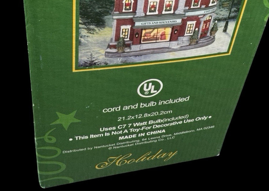 UL Christmas Village House Gifts & Souvenirs Shop Ceramic Lighted