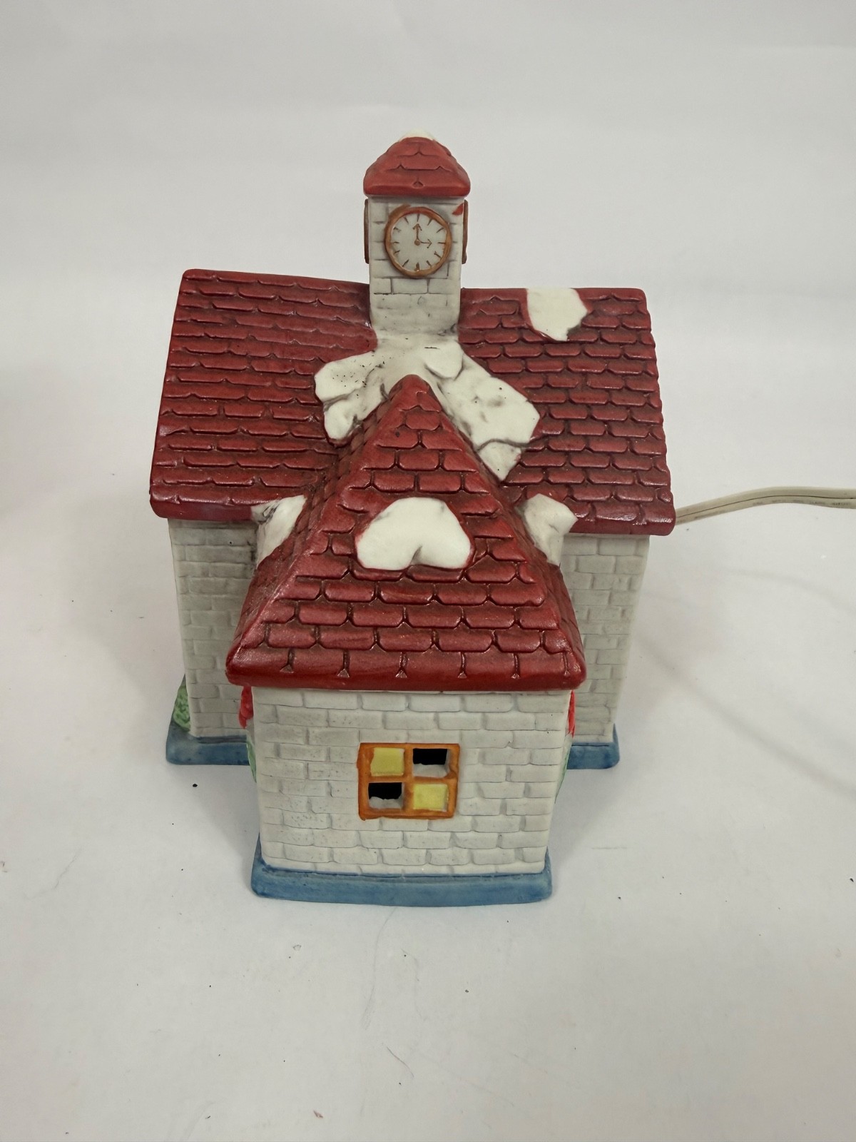 VTG Americana Porcelain Collectable Chritmas Light Up Court House 1991