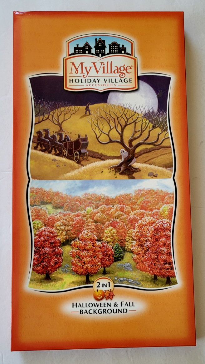 My Village Holiday Village Halloween & Fall Backgrounds 2-in-1 Dept 56 Lemax LN
