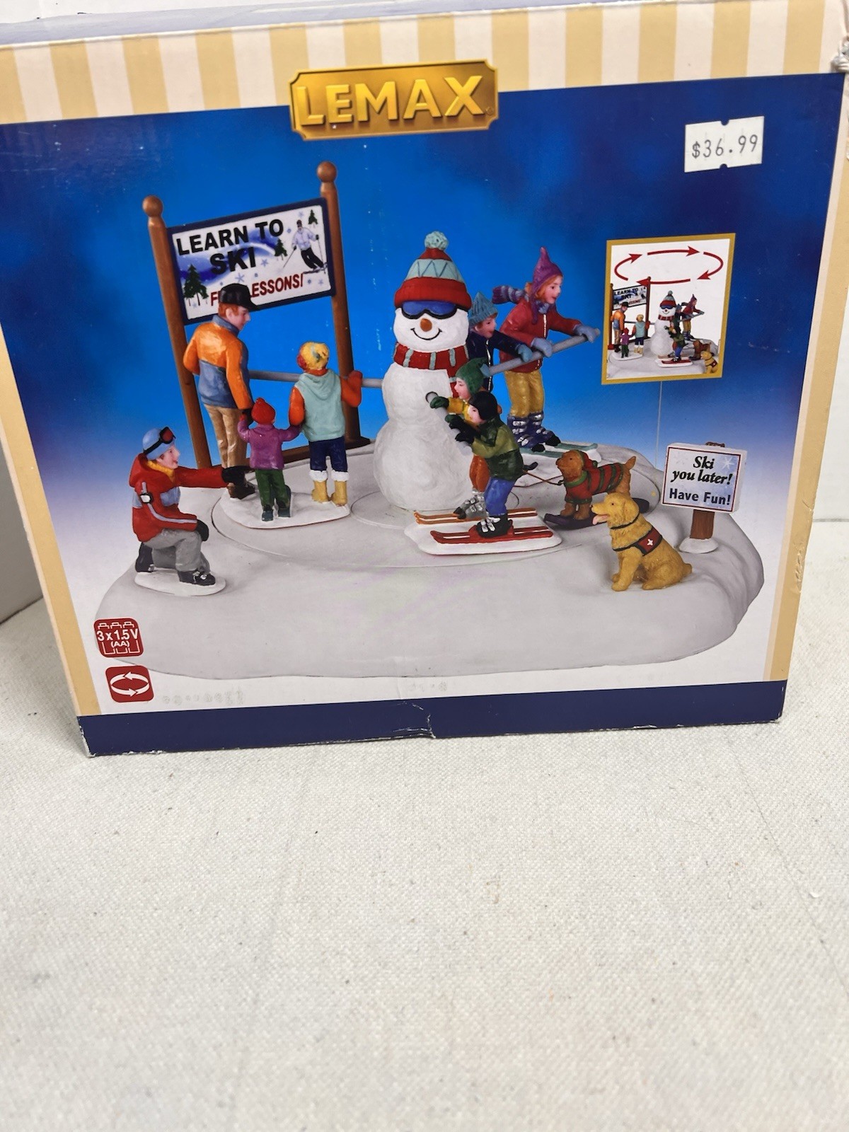Lemax 2012 Animated Learning To Ski #24480, Original Box, See Video