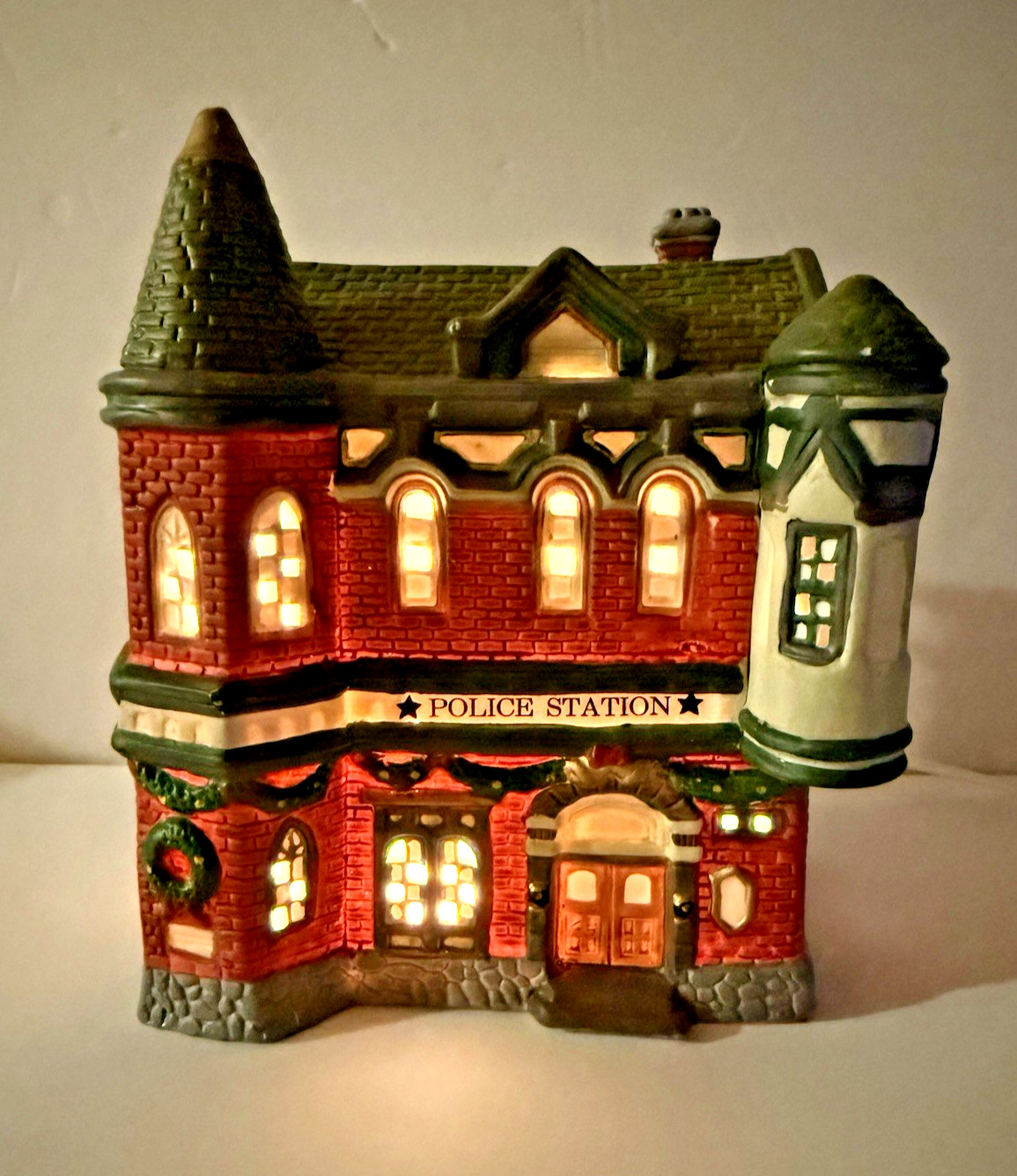 Dickens Keepsake Police Station Porcelain Lighted House with Box