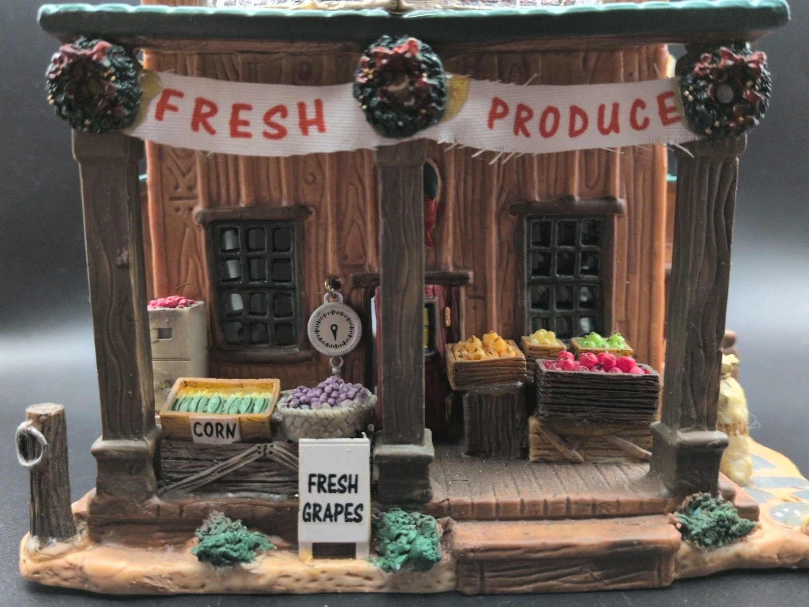Lemax Christmas Holiday Village Bill’s Produce Mart Market Grocery Store READ