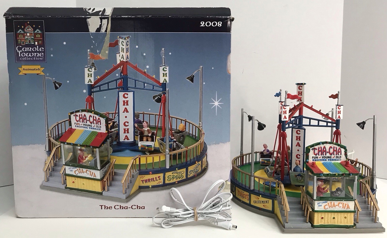 LEMAX Village Collection THE CHA-CHA Carnival Ride #74686 2007 *Read*