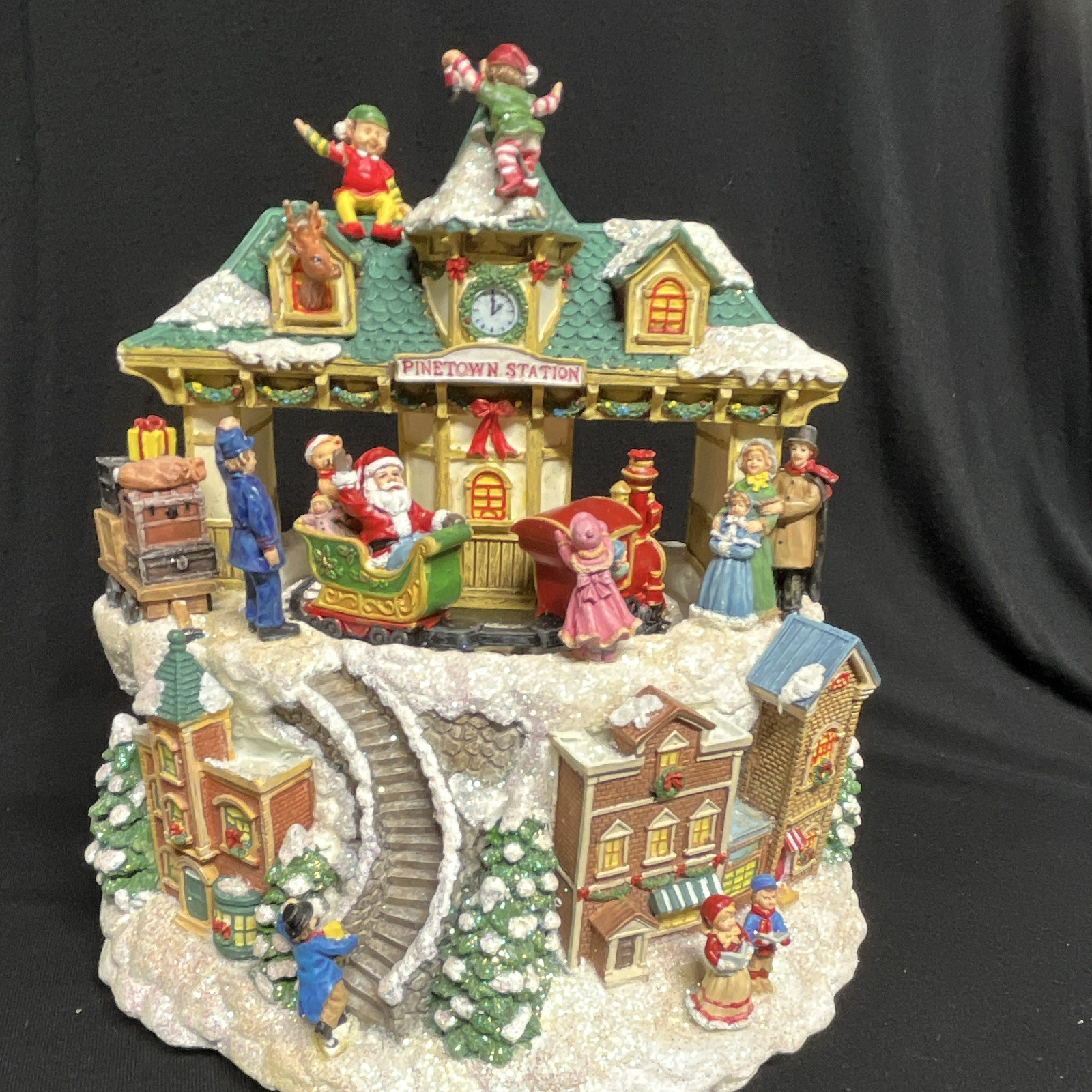 San Francisco Music Box Co Victorian Village Pinetown Station, with Original Box