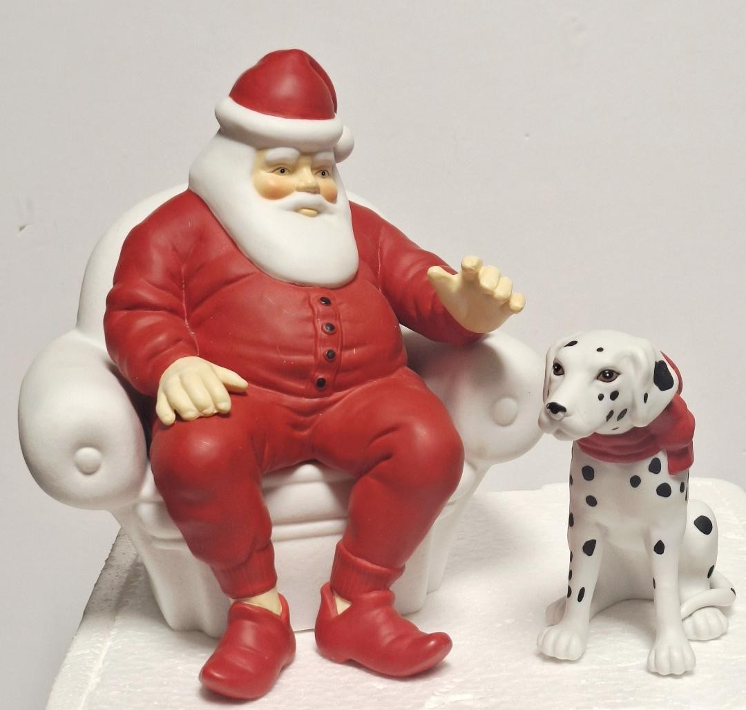 Department 56 Winter Silhouette Dogs Best friend Santa with Styrofoam clamshell