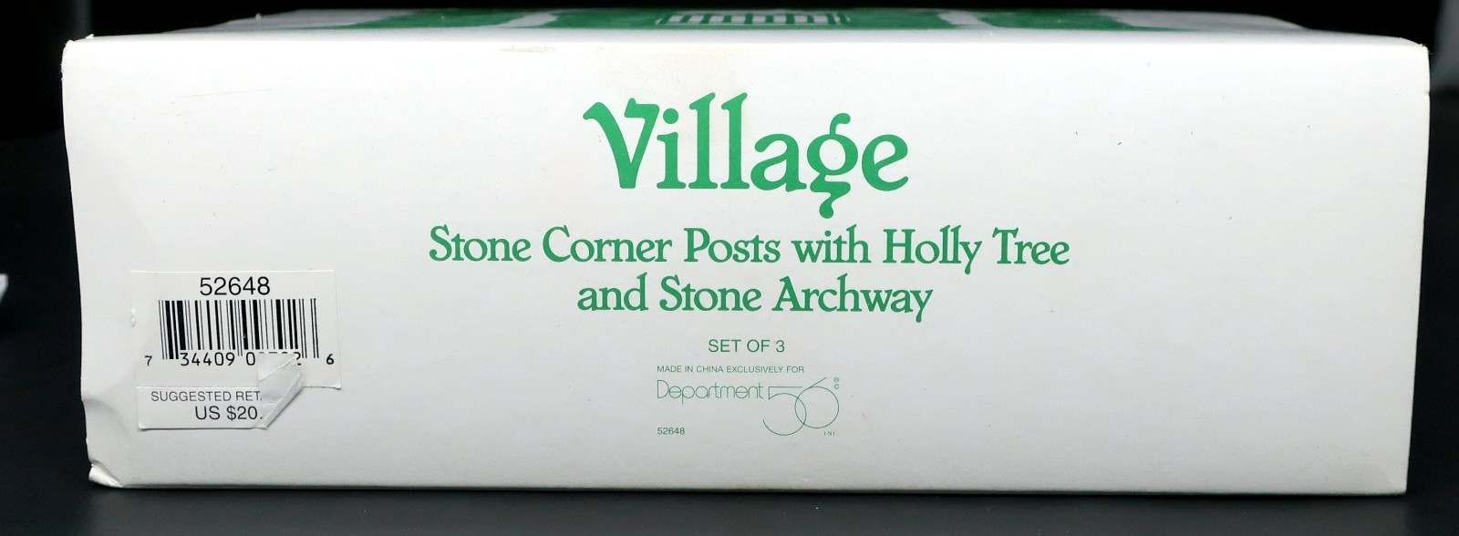 Dept. 56 Heritage “Stone Corner Post with Holly Tree and Stone Archway – #52648”