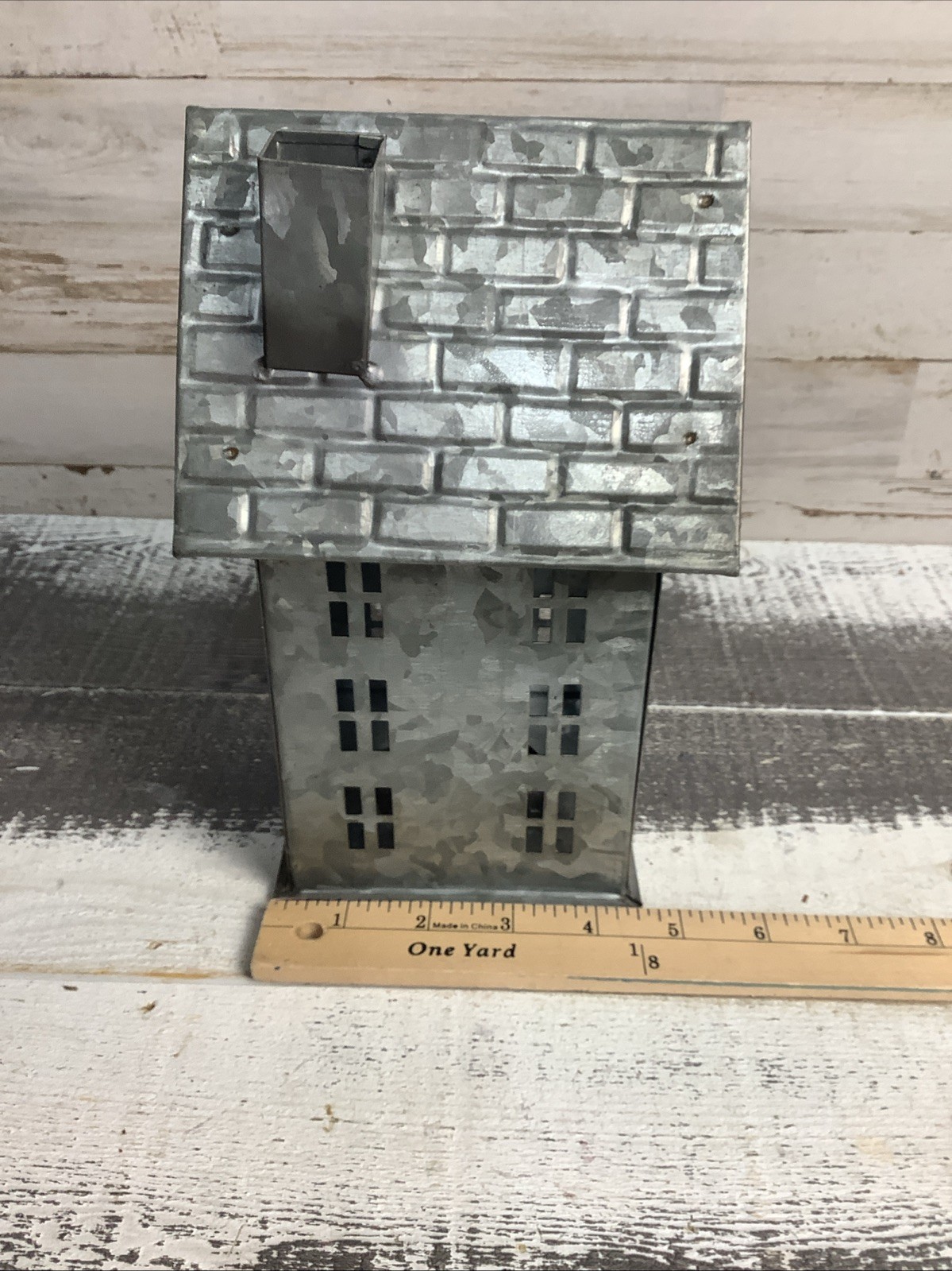 Pottery Barn Galvanized House 9″ Tall