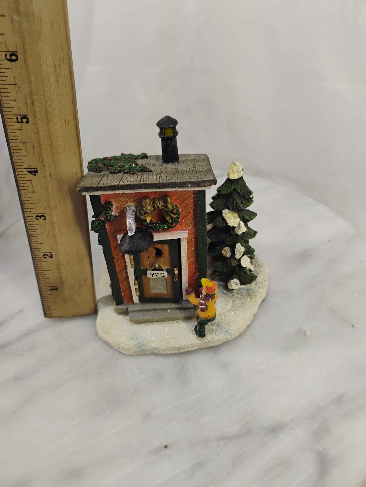 Vintage Unmarked Winter Outhouse