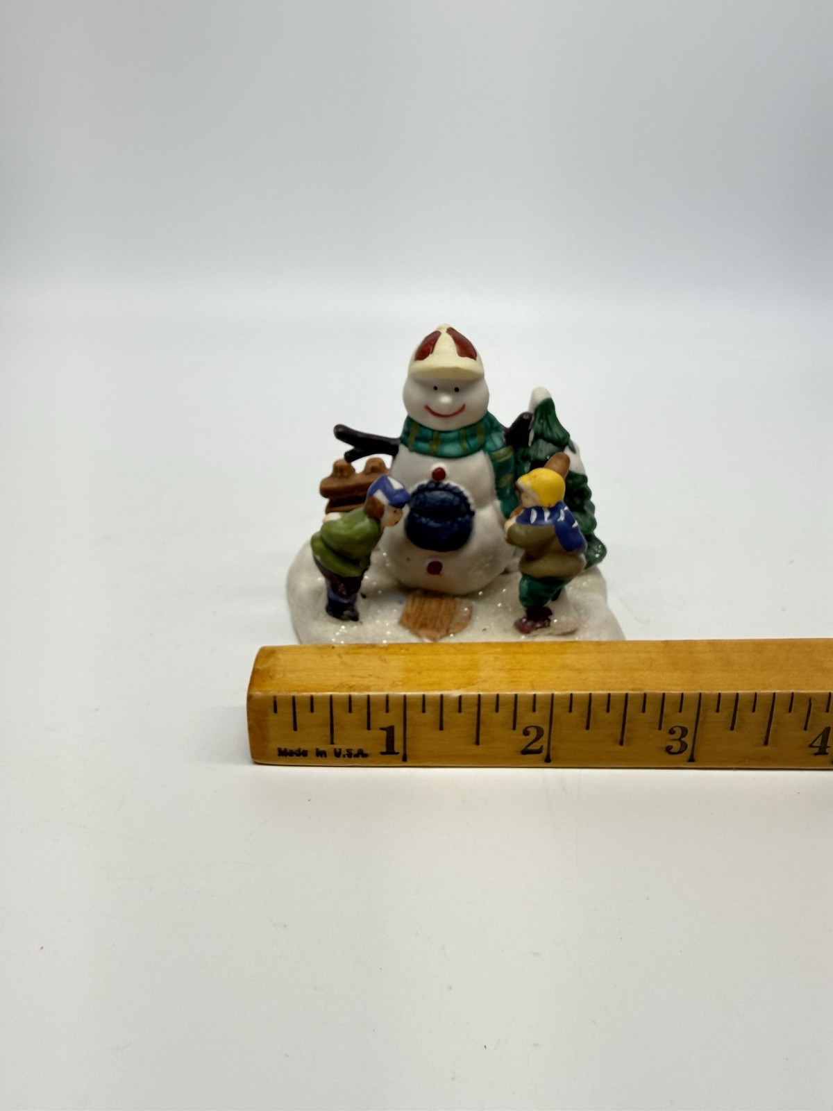 Vintage 2003 Cobblestone Corners SNOWMAN UMPIRE kid play baseball Christmas