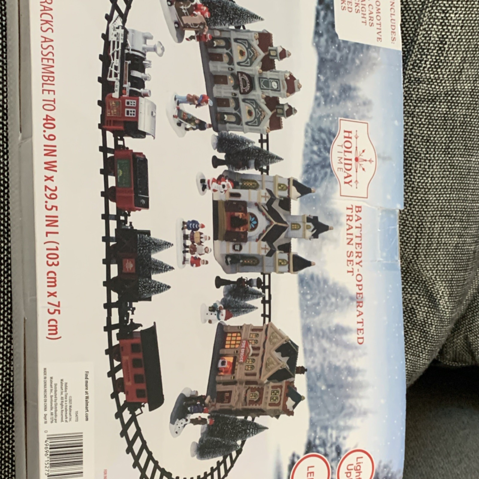 Holiday Time Battery Operated Light Up Christmas Village Train Set 41x30in
