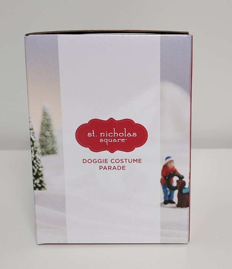 Kohls St Nicholas Square Christmas Village Doggie Costume Parade Figures w Light
