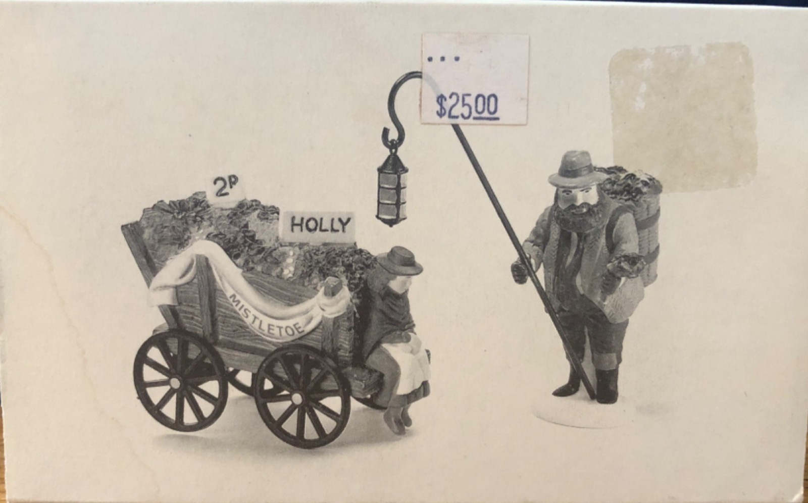 Heritage Village Collection Chelsea Market Mistletoe Monger & Cart Handpainted P