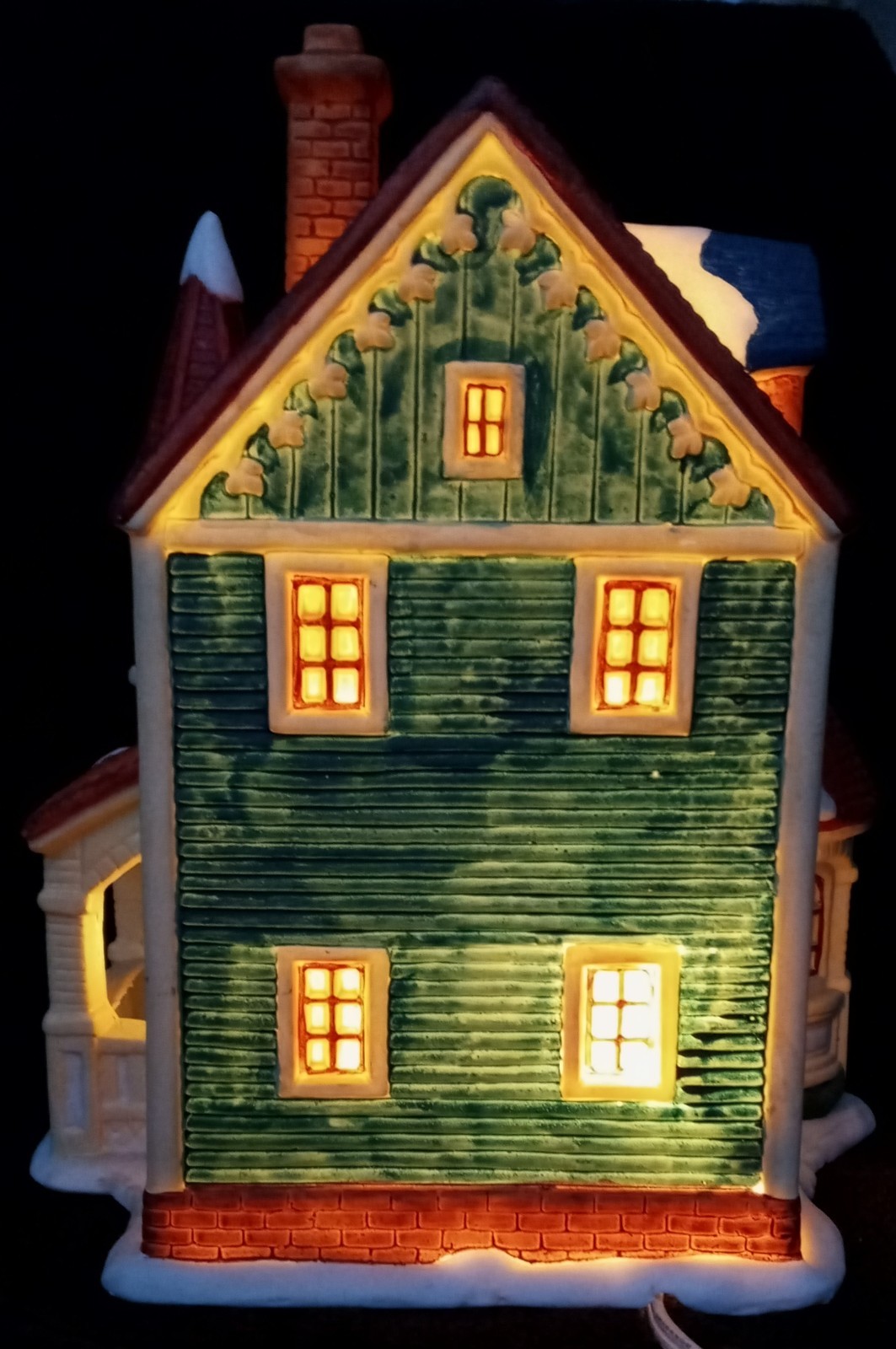 Christmas Village lit Queen Anne Victorian Home