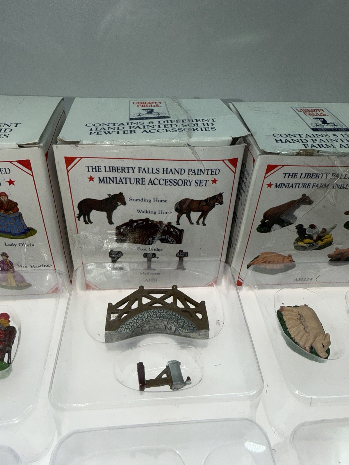Liberty Falls Pewter Hand Painted Figurines In Original Boxes AH 236 51 224