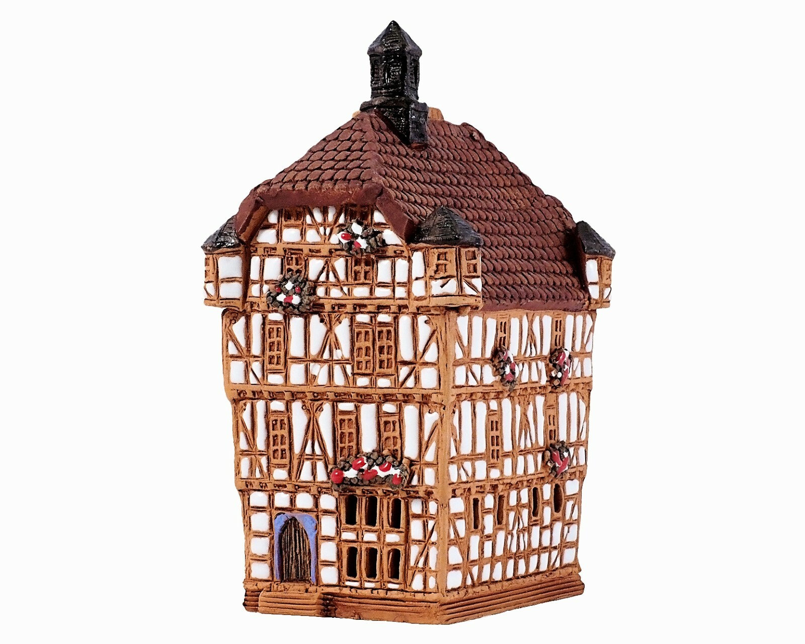 Ceramic Miniature House Cone Incense Holder Melsungen Town Hall 11 cm © Midene