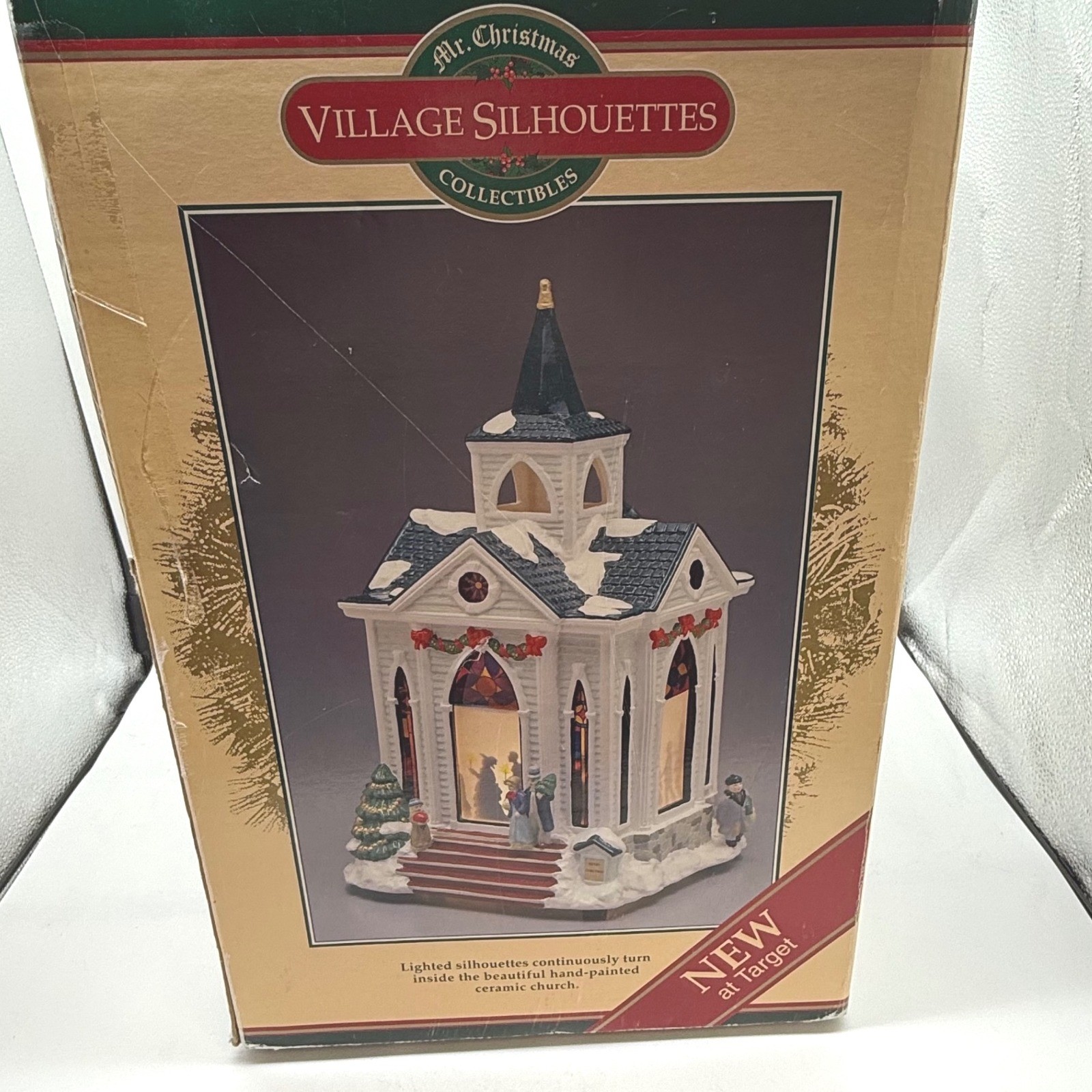 VTG Mr. Christmas Village Church Lighted Animated 1998 choir motion Victorian